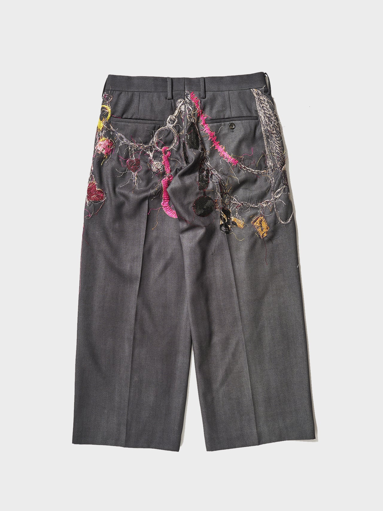 doublet / EMBROIDERD CHAIN TAILORED TROUSERS (CHARCOAL)