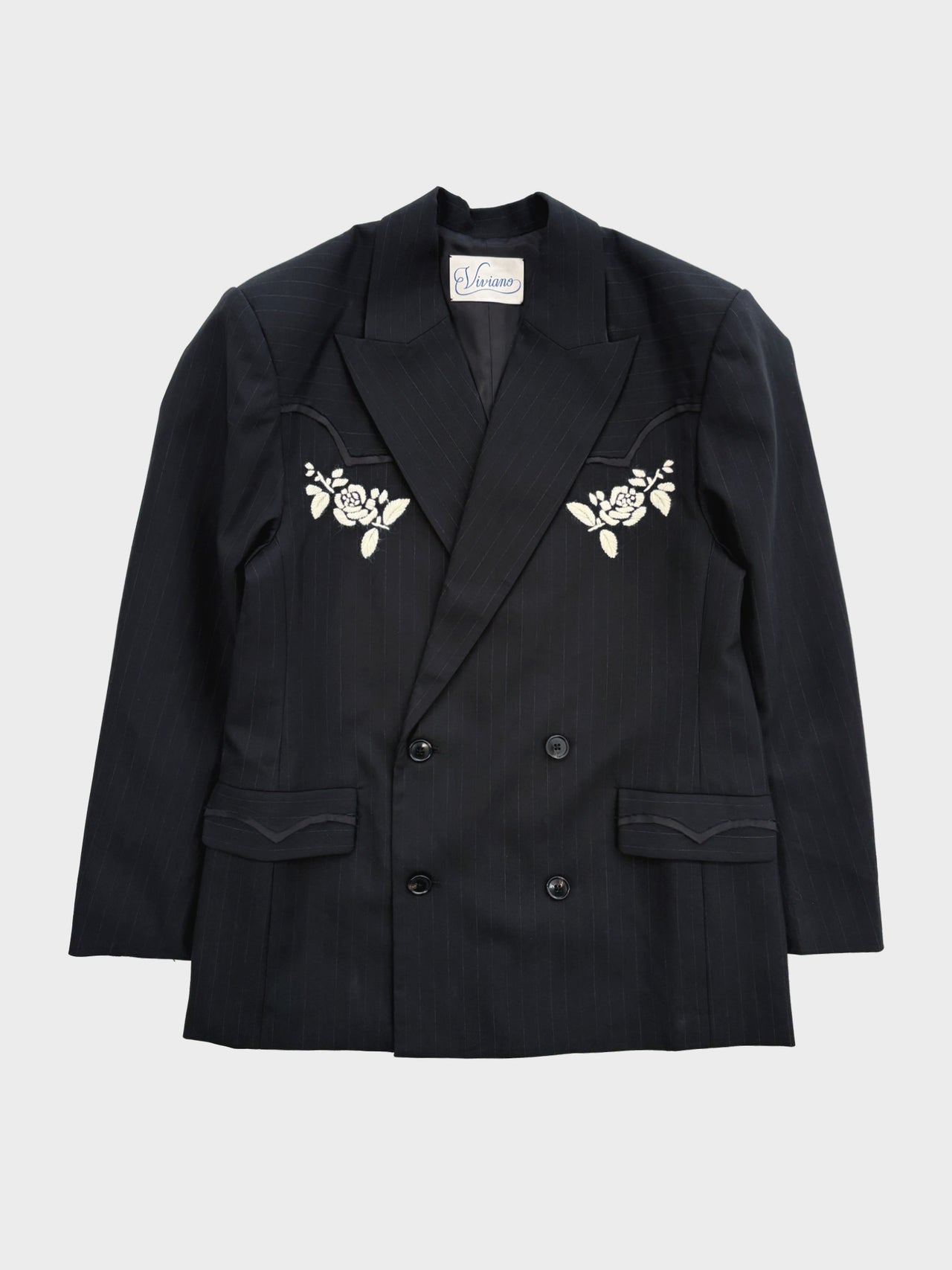 VIVIANO / EMBROIDERED WESTERN BLAZER (BLACK)