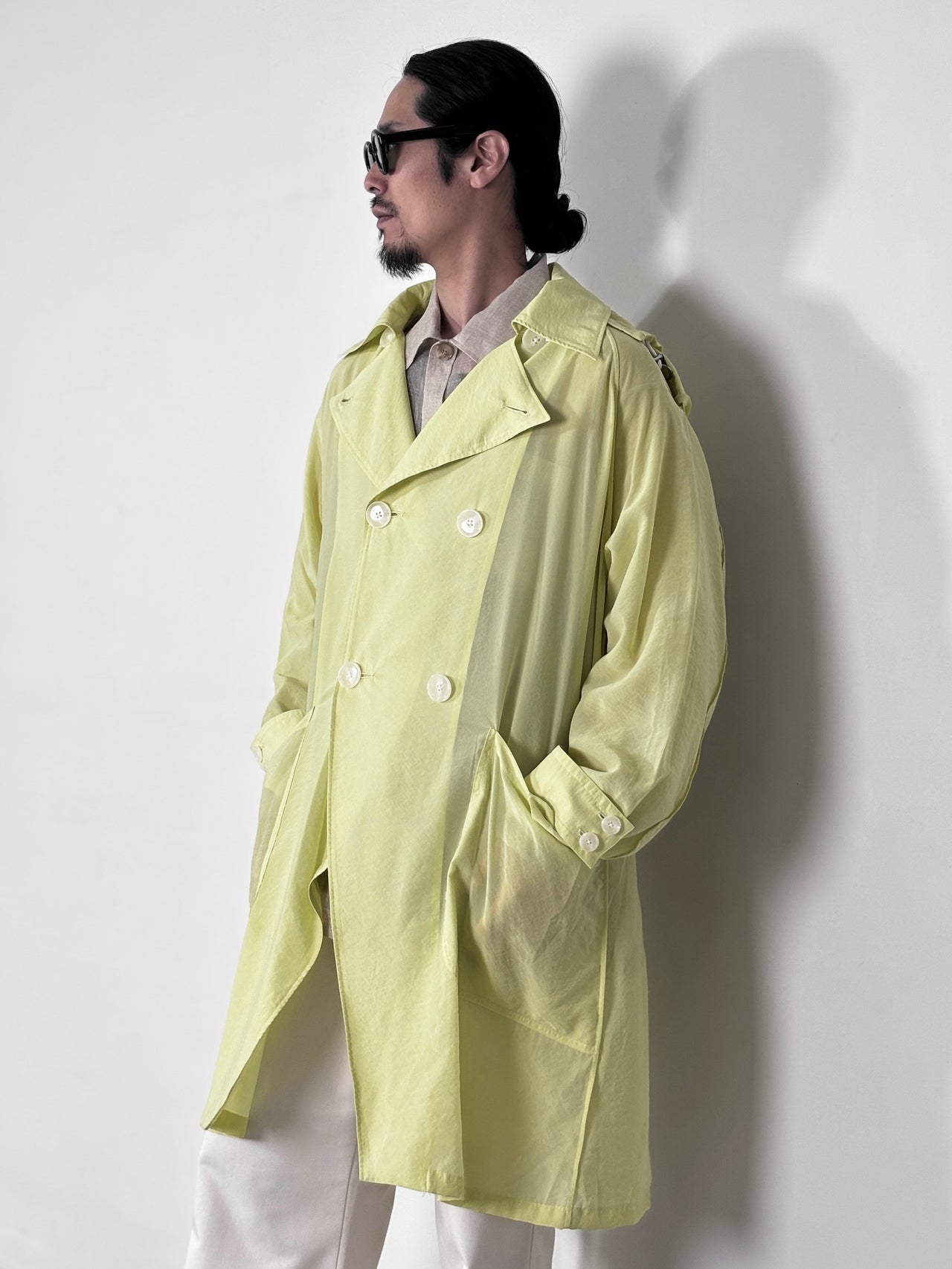 YUTASETOGAWA / VENT MILITAIRE TRENCH COAT (LIME)