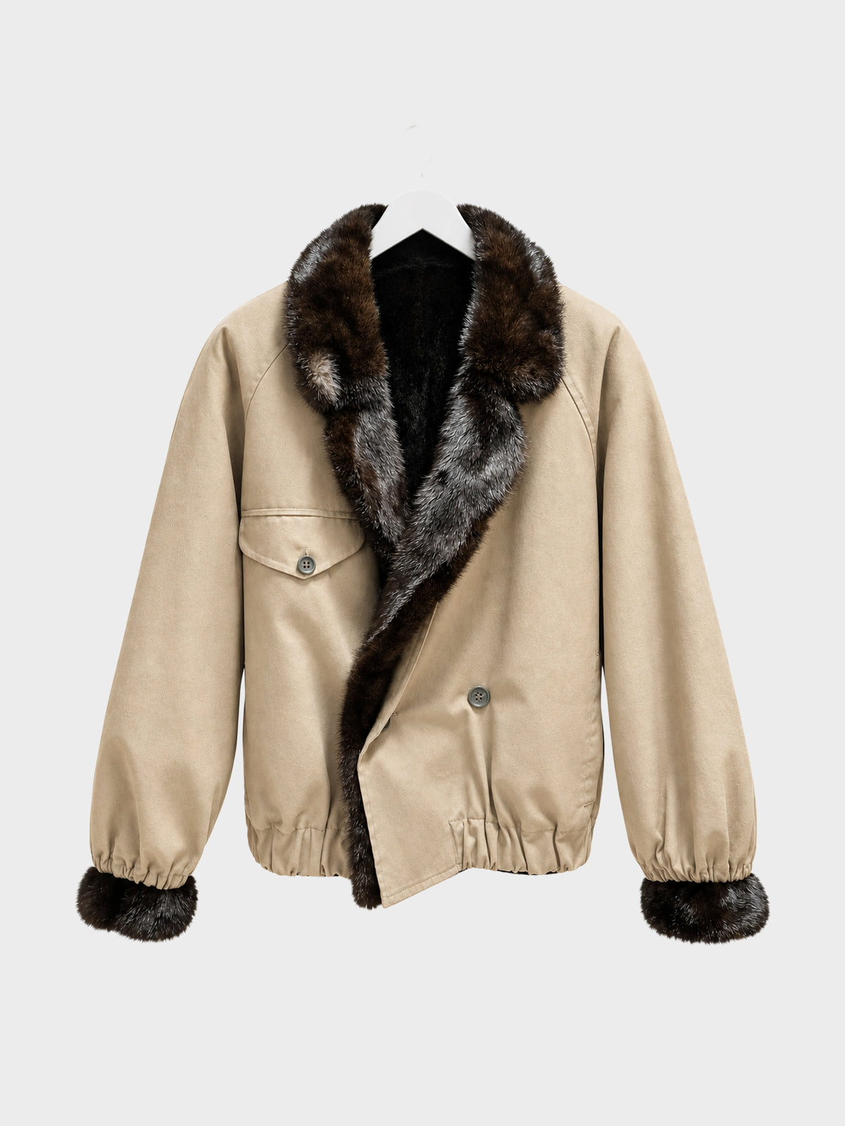 【10月24日(土)発売)】SOSHIOTSUKI / FAKE FUR REVIRSIBLE BLOUSON (BEIGE×BROWN)