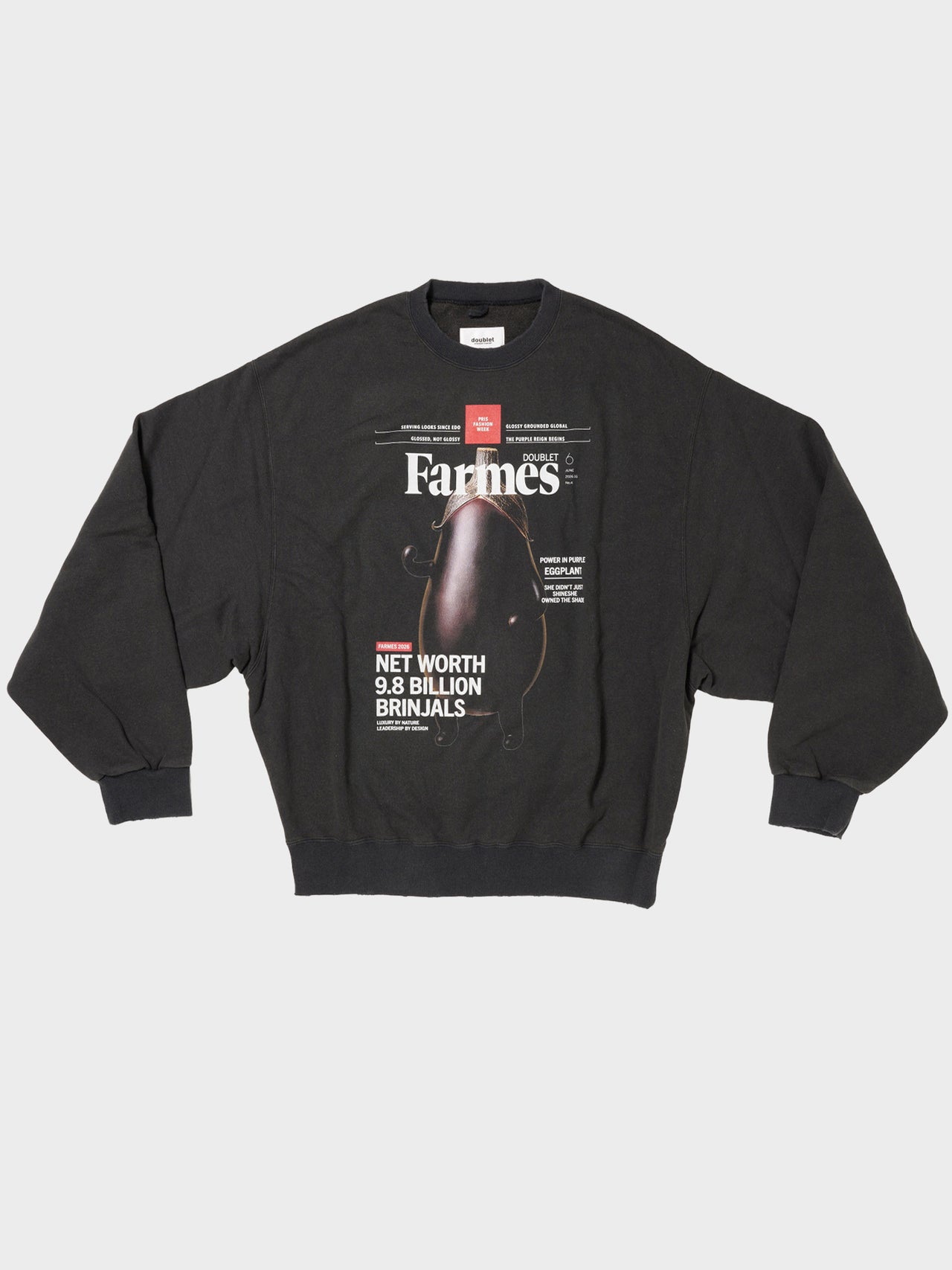 【1月17日(土)12:00販売開始】doublet / FARMS MAGAZINE COVER SWEAT (BLACK)