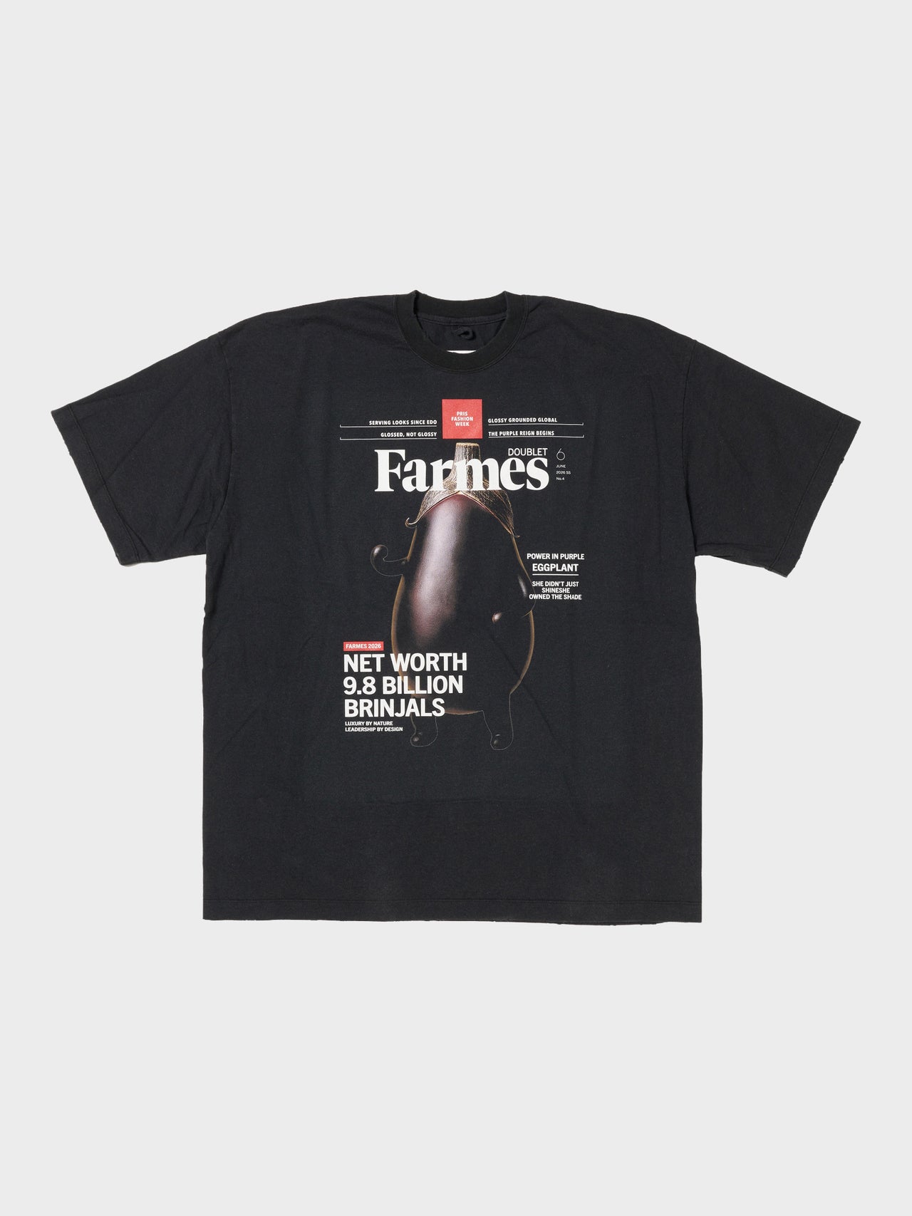 【1月17日(土)12:00販売開始】doublet / FARMS MAGAZINE COVER T-SHIRT (BLACK)