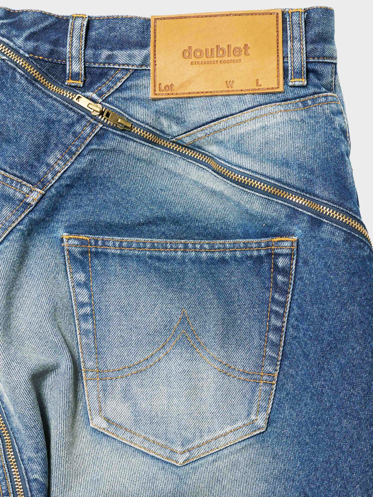 doublet / FILLETED ZIP DENIM PANTS (INDIGO)