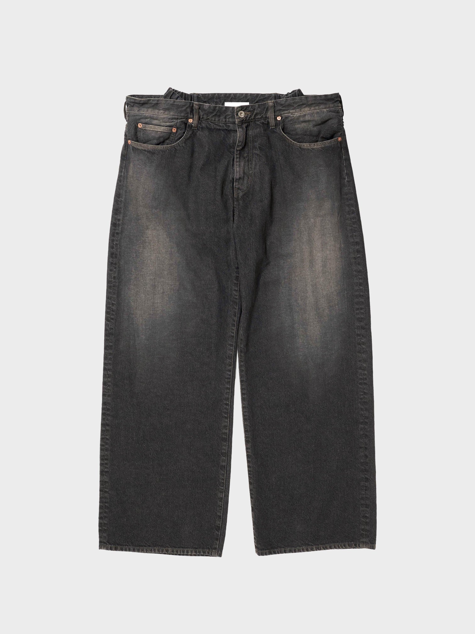 パンツ doublet denim doublet / FLOATING WAIST DENIM PANTS (BLACK)