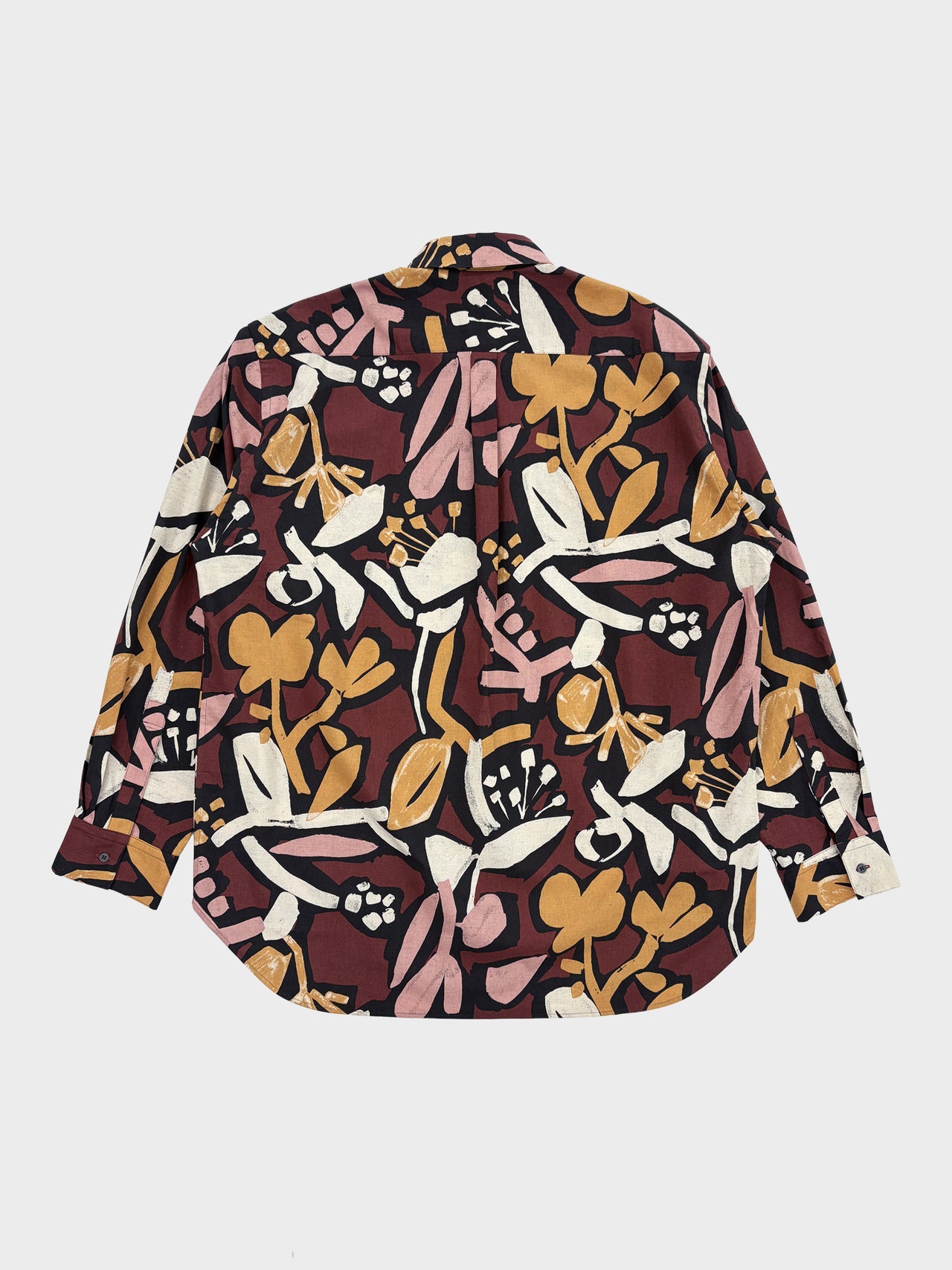 my beautiful landlet / FLORAL PIGMENT PRINT OVERSIZE SHIRT (PINK)