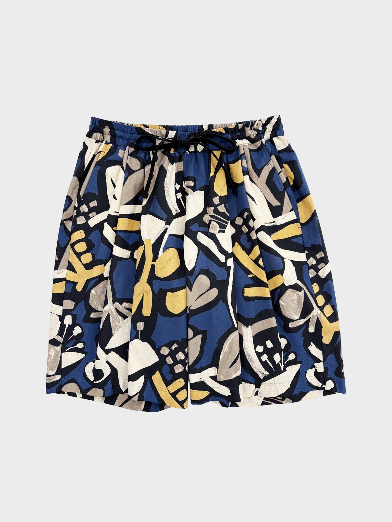 my beautiful landlet / FLORAL PIGMENT PRINT WIDE SHORT PANTS (BLUE)