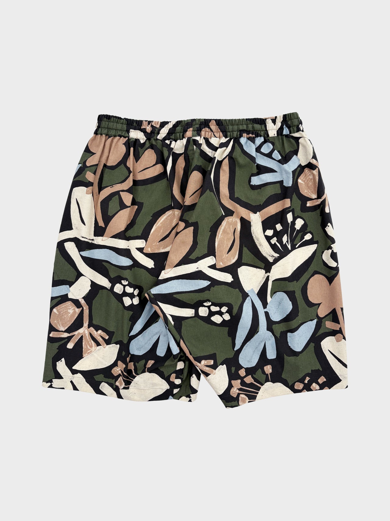 my beautiful landlet / FLORAL PIGMENT PRINT WIDE SHORT PANTS (GREEN)