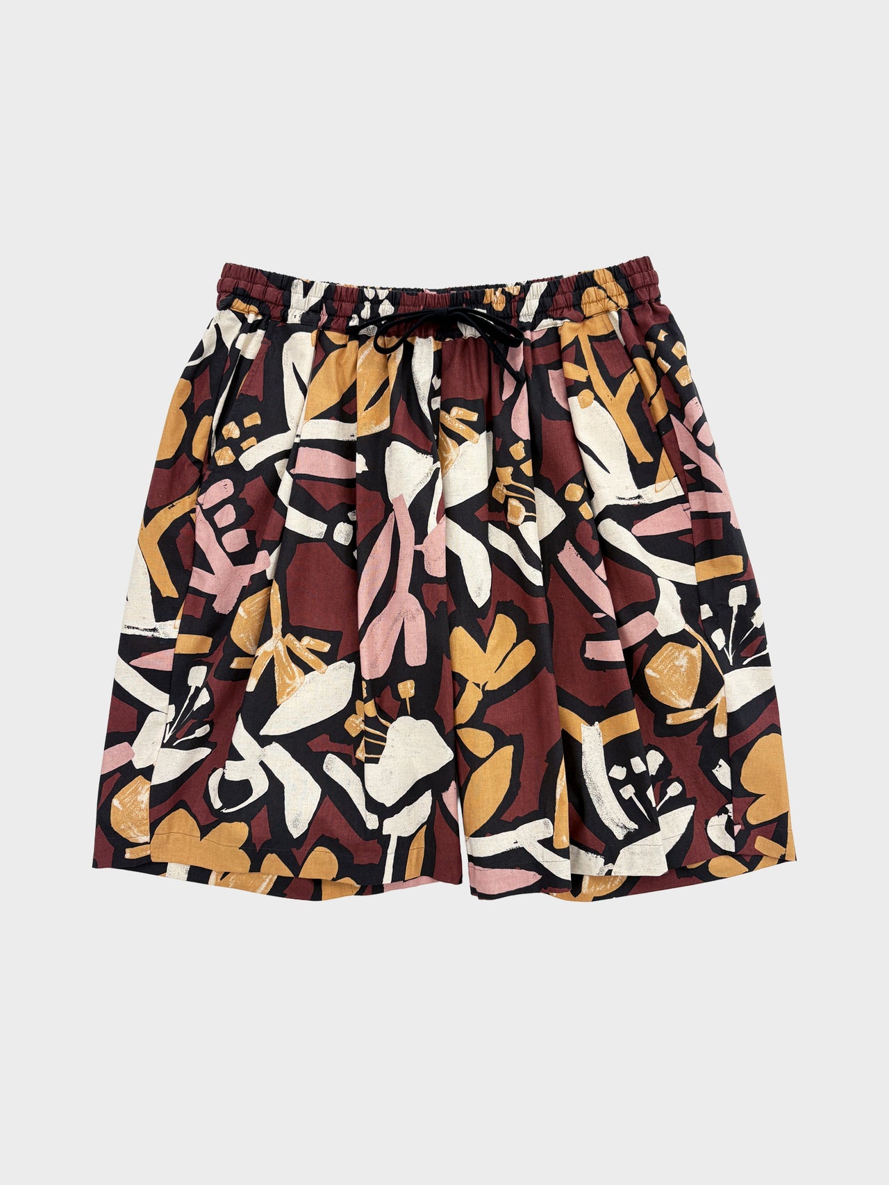 my beautiful landlet / FLORAL PIGMENT PRINT WIDE SHORT PANTS (PINK)