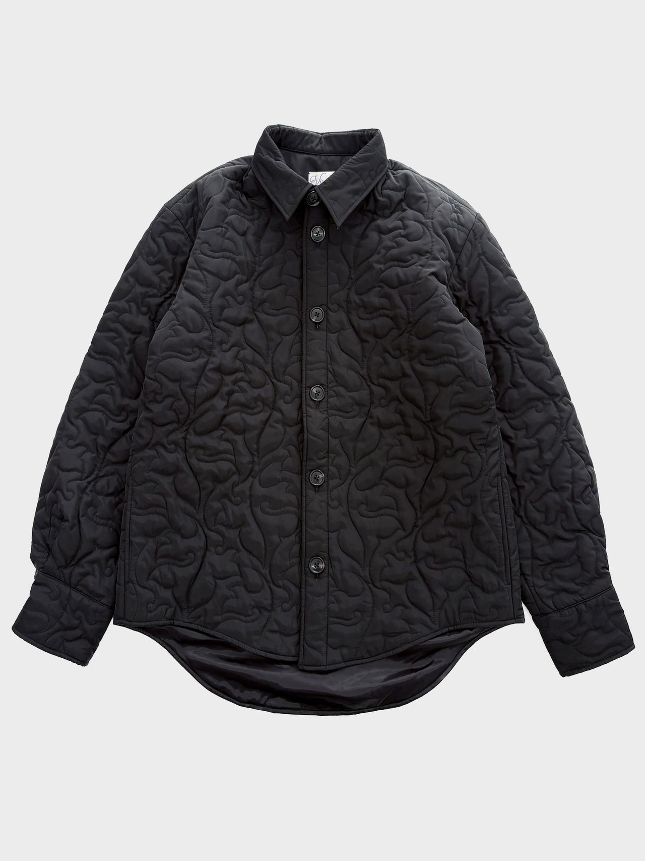 【7月上旬入荷予定】VIVIANO / FLOWER PATTERN OUILTING SHIRT (BLACK)