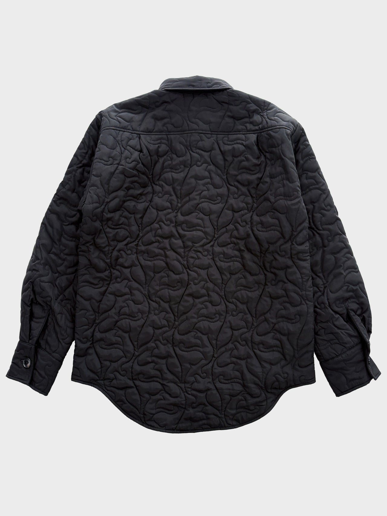 【7月上旬入荷予定】VIVIANO / FLOWER PATTERN OUILTING SHIRT (BLACK)