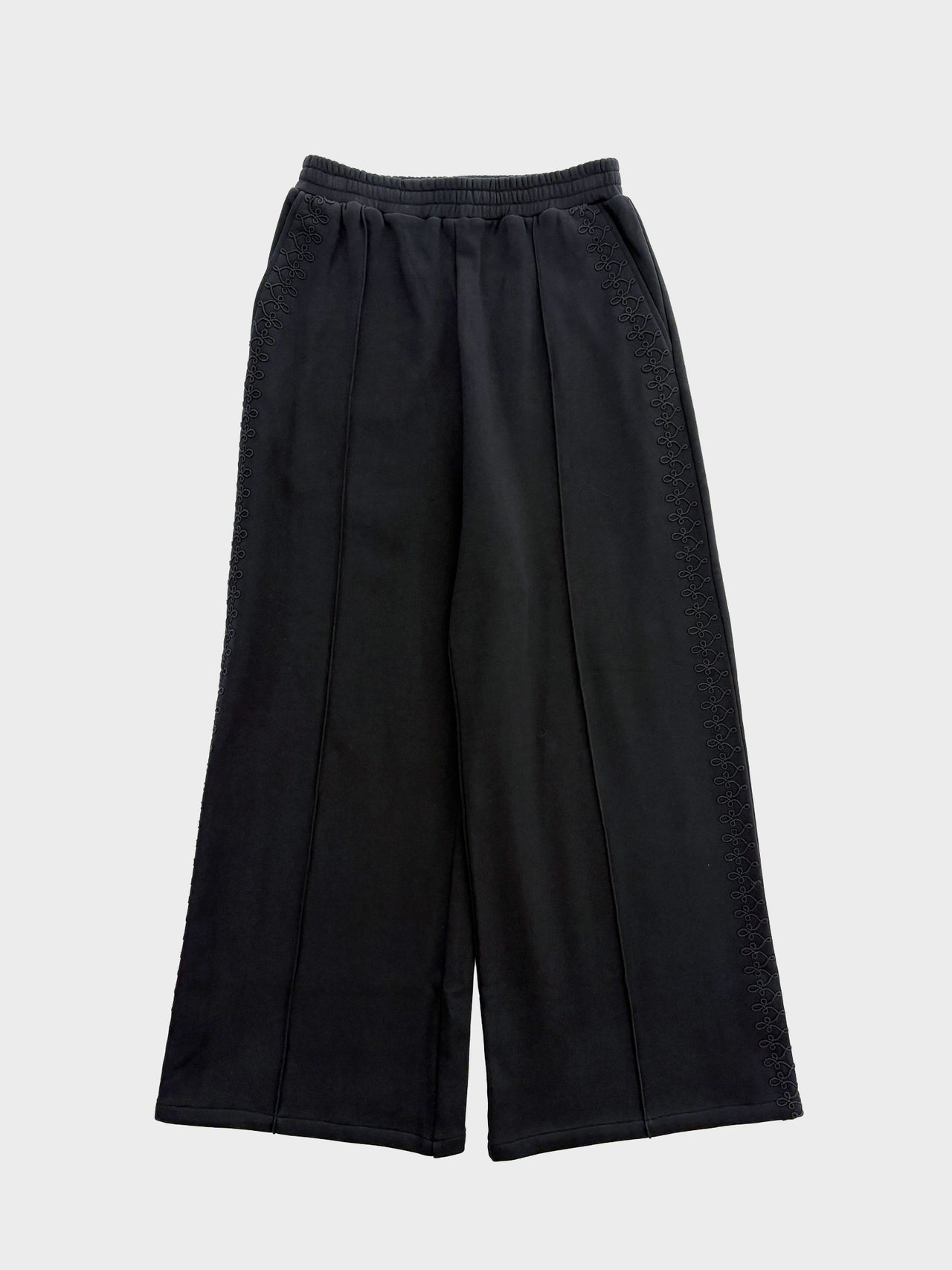 VIVIANO / FRENCH CORDED JERSEY TROUSERS (BLACK)