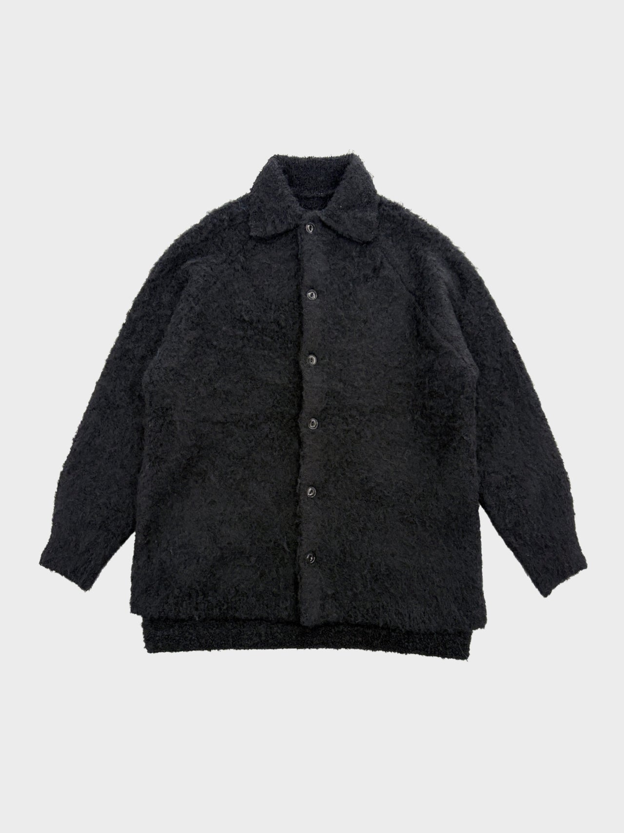 VOAAOV / FULLERS TEASEL BRUSHED KNIT CARDIGAN (BLACK)