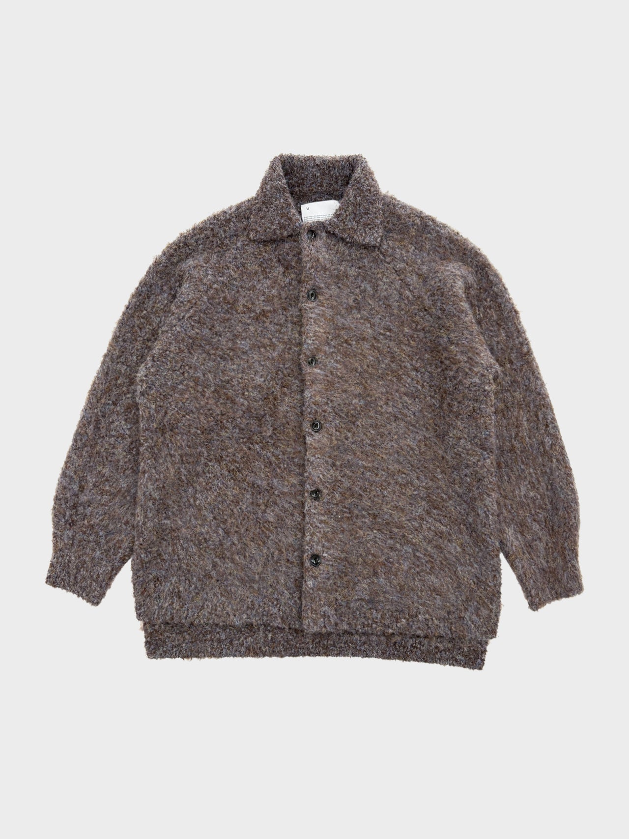 VOAAOV / FULLERS TEASEL BRUSHED KNIT CARDIGAN (BROWN)