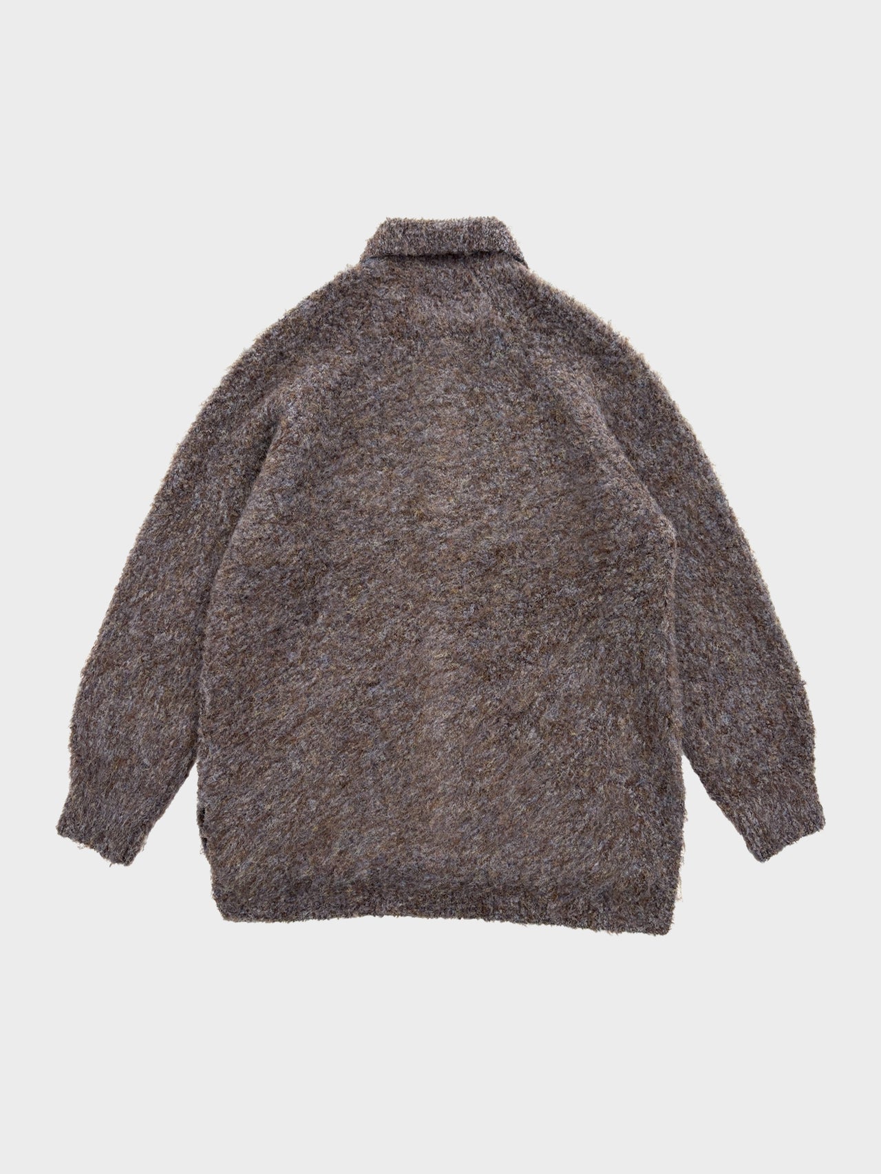 VOAAOV / FULLERS TEASEL BRUSHED KNIT CARDIGAN (BROWN)