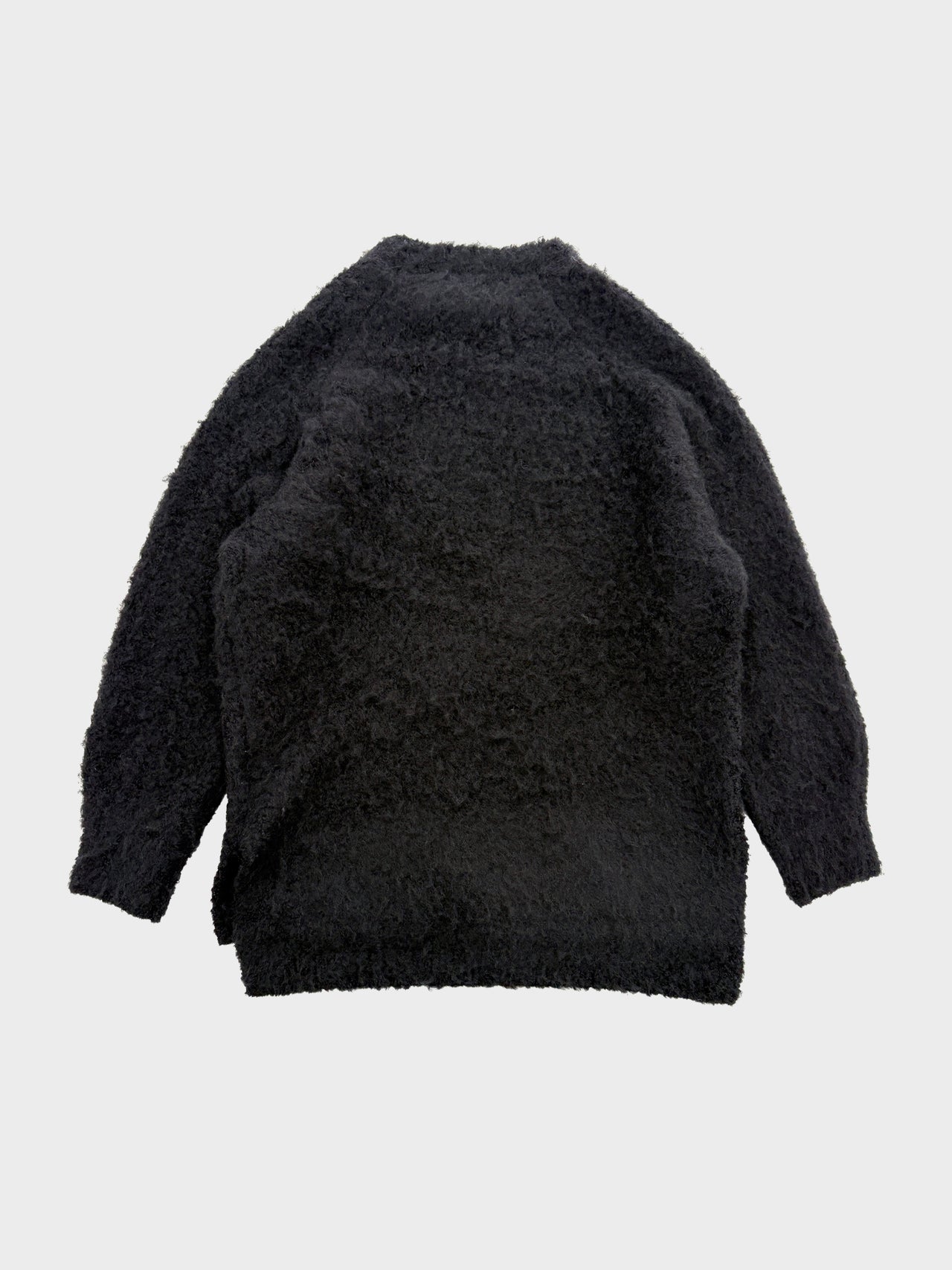 VOAAOV / FULLERS TEASEL BRUSHED KNIT CREW NECK (BLACK)