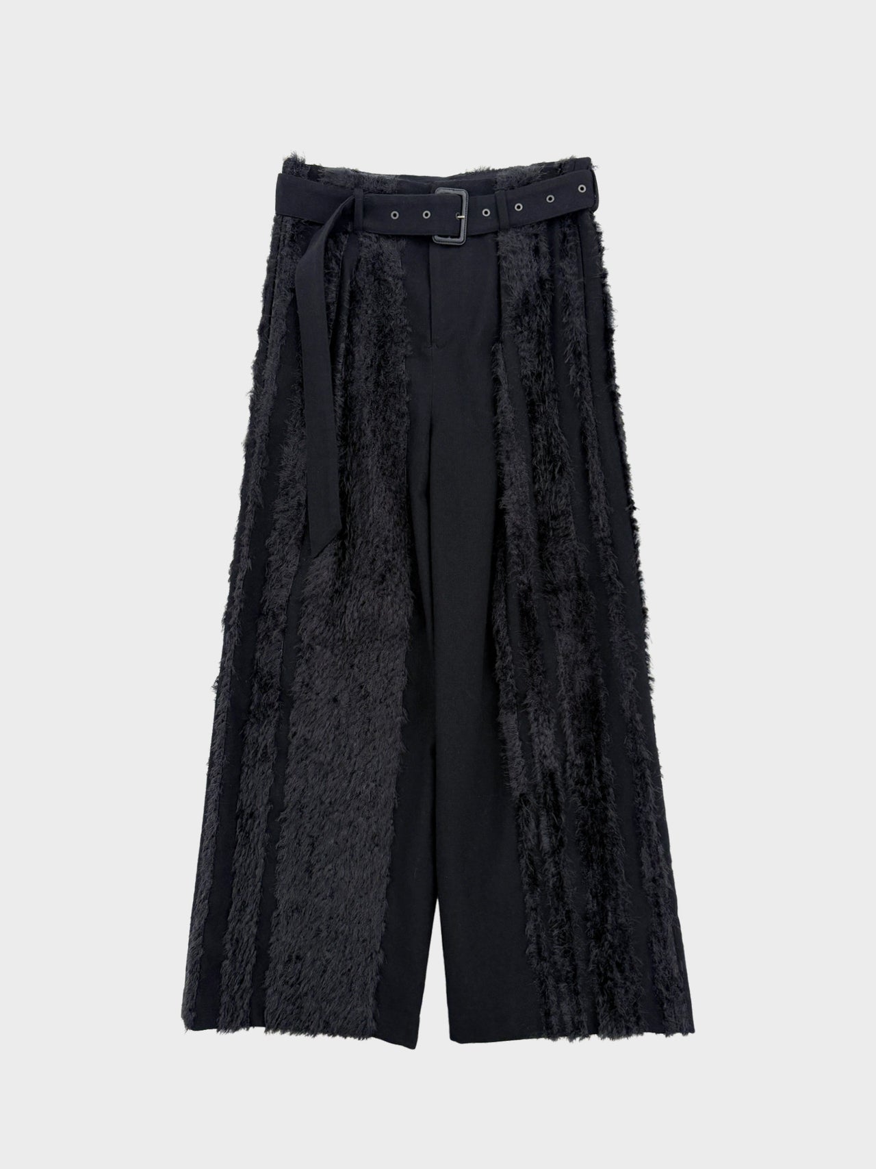 TAAKK / FUR TWEED BELT PANTS (BLACK)