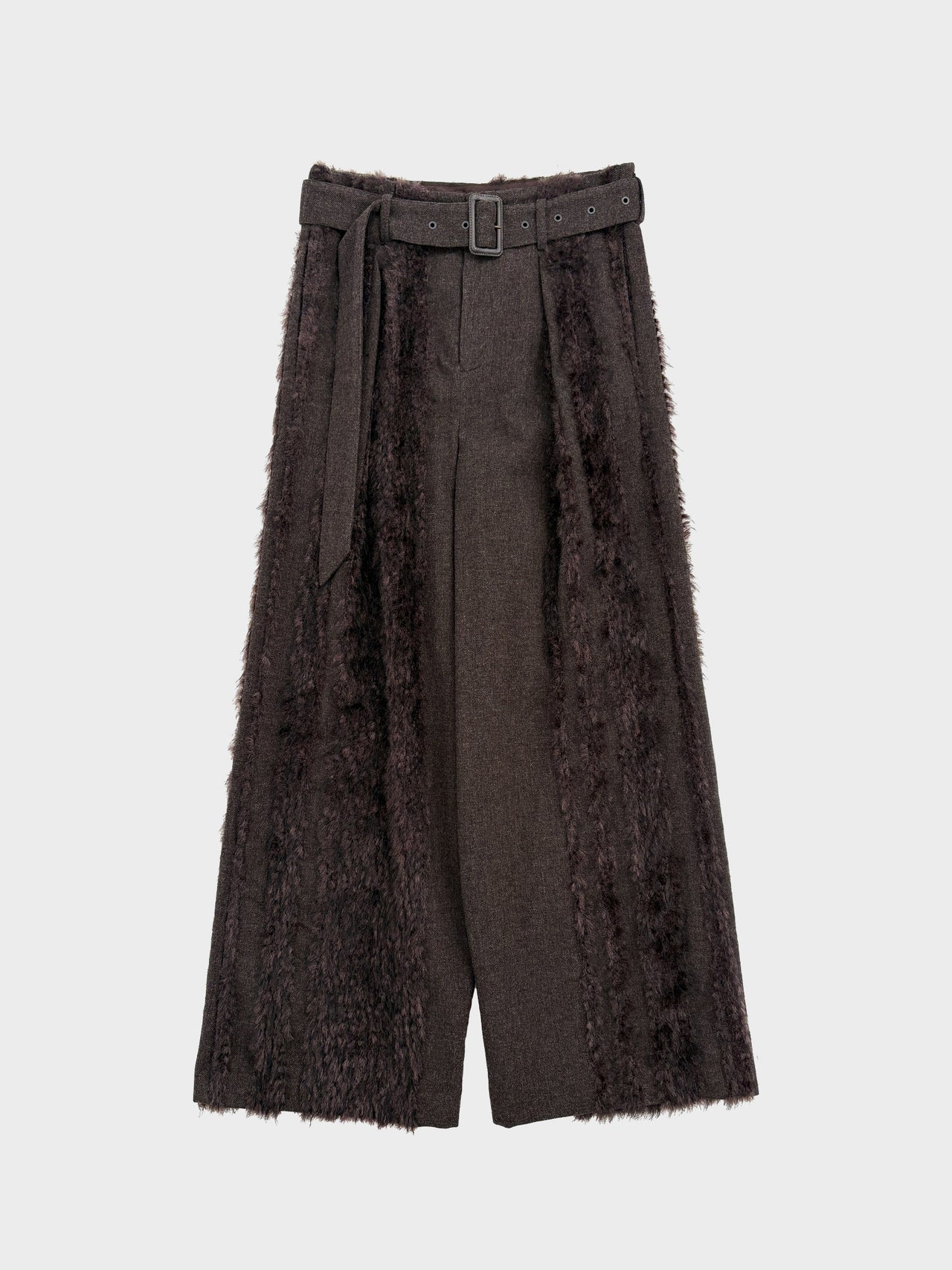 TAAKK / FUR TWEED BELT PANTS (BROWN)