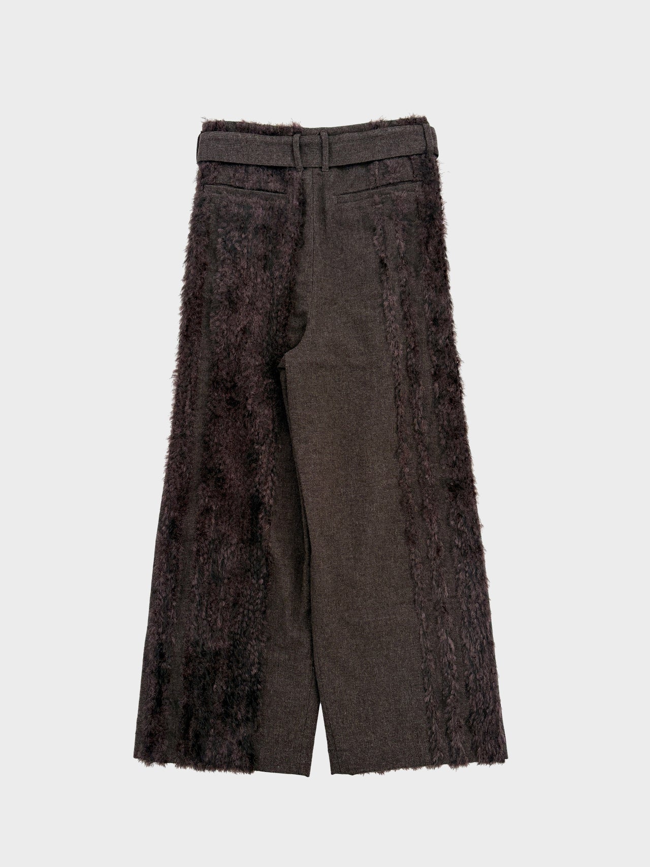 TAAKK / FUR TWEED BELT PANTS (BROWN)