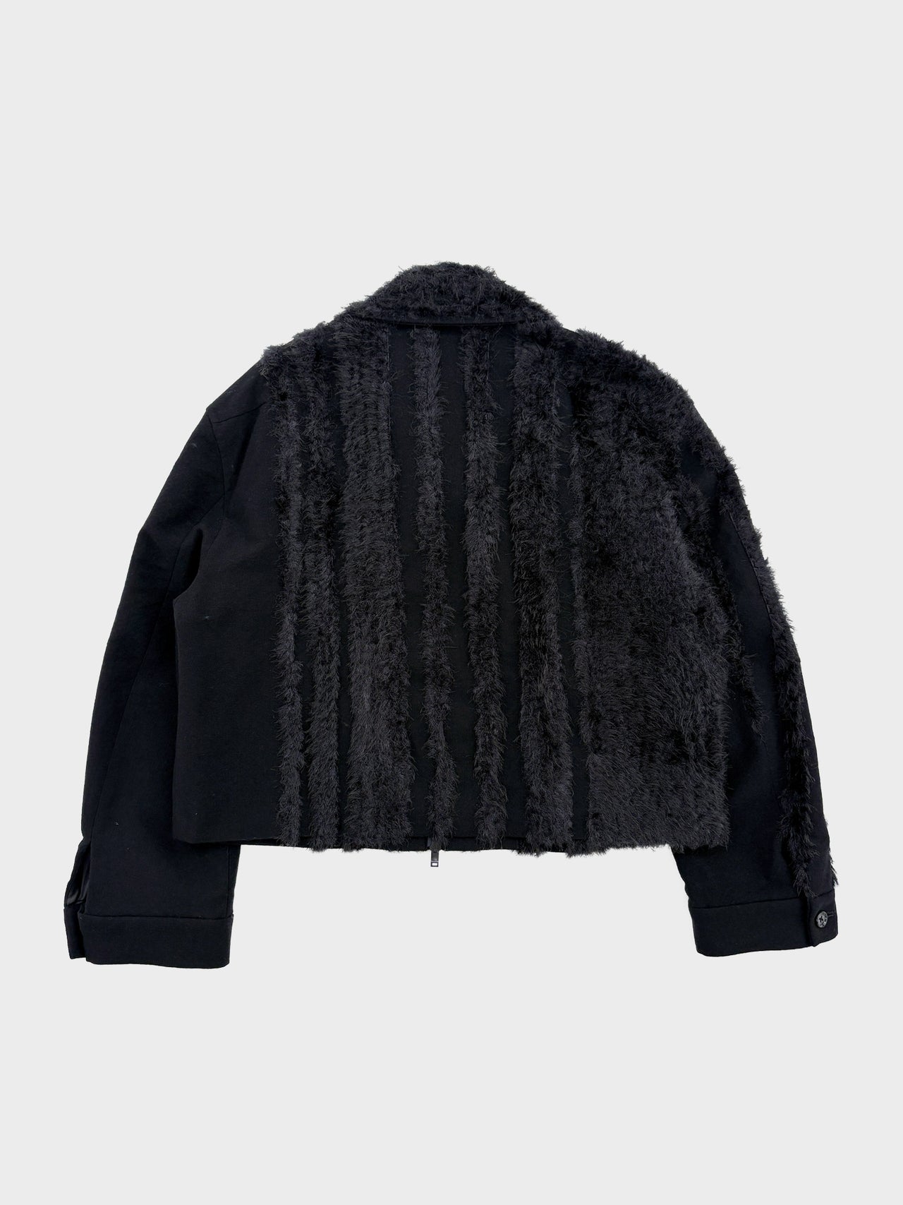 TAAKK / FUR TWEED ZIP BLOUSON (BLACK)