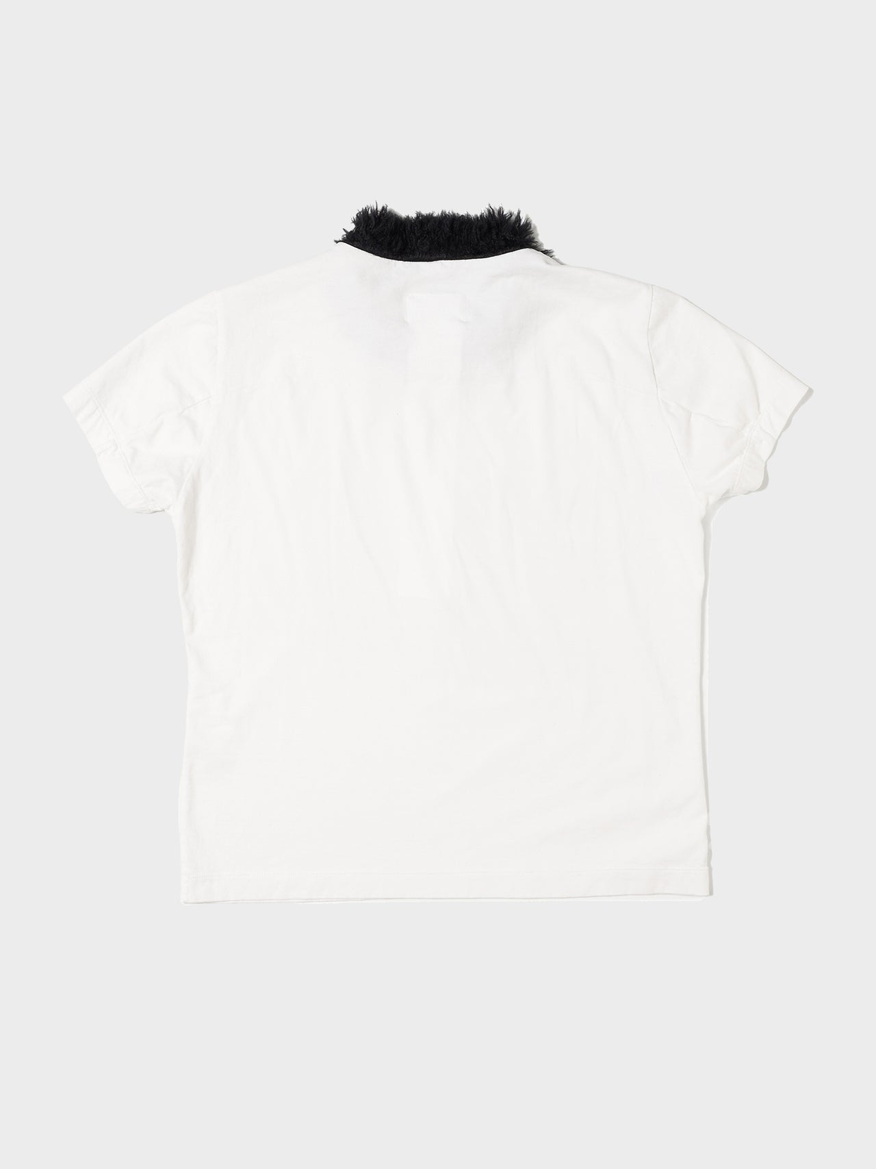 doublet / FURRY COLLAR ZIP-UP T-SHIRT (WHITE) #57