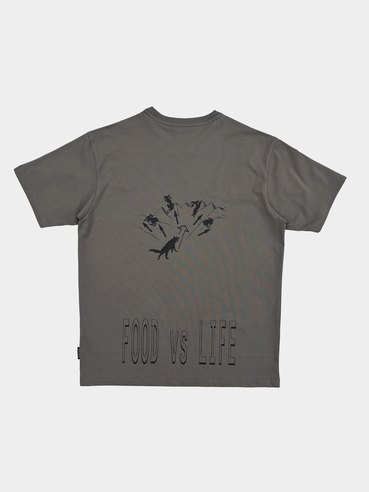 【3月14日(土)12:00販売開始】SOMEWHERE OUTSIDE HIKING COMPANY / Food vs Life T-Shirt (GRAY)