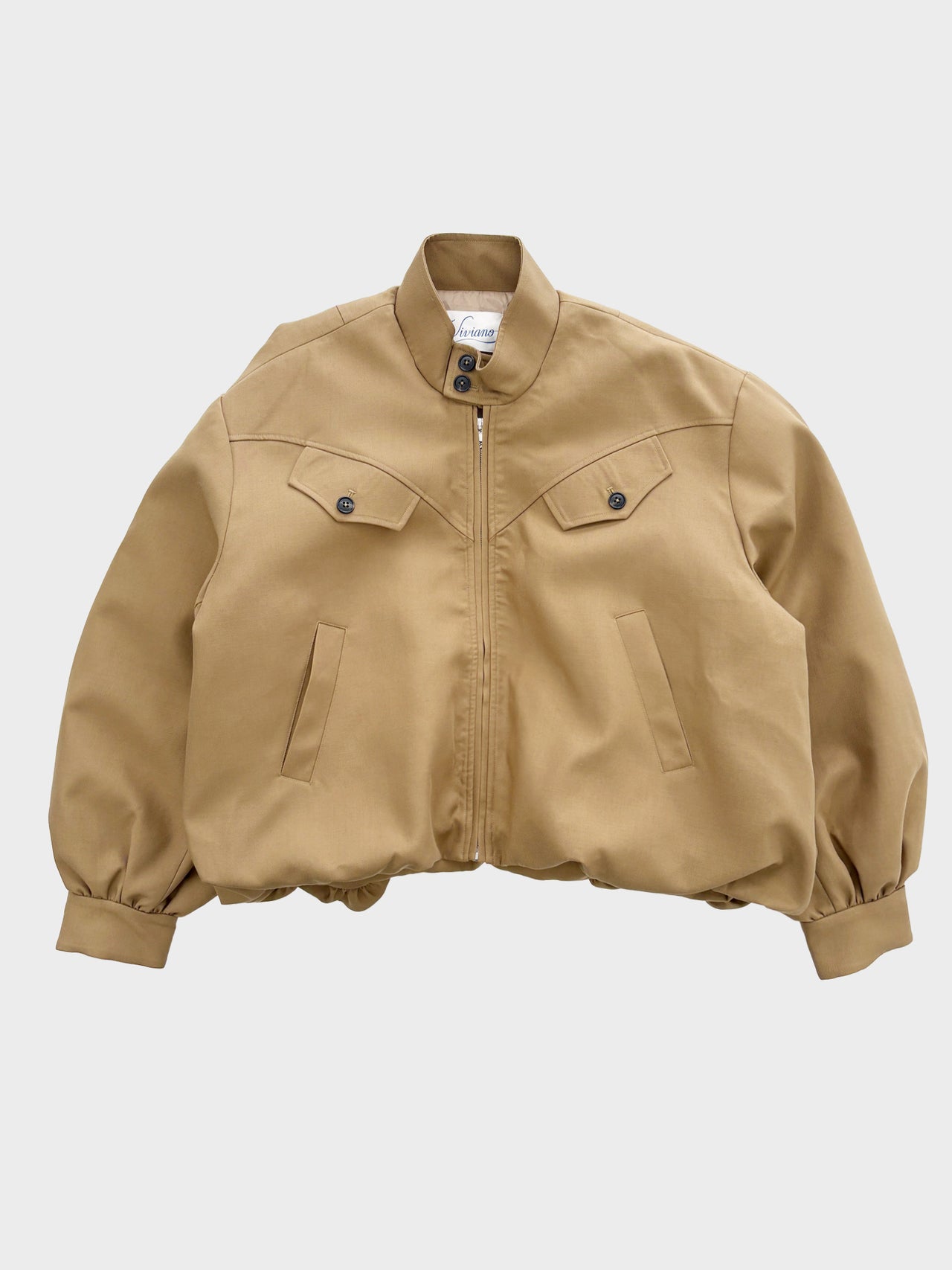 【7月上旬入荷予定】VIVIANO / GABARDINE BALLOON HARRINGTON JACKET (BEIGE)