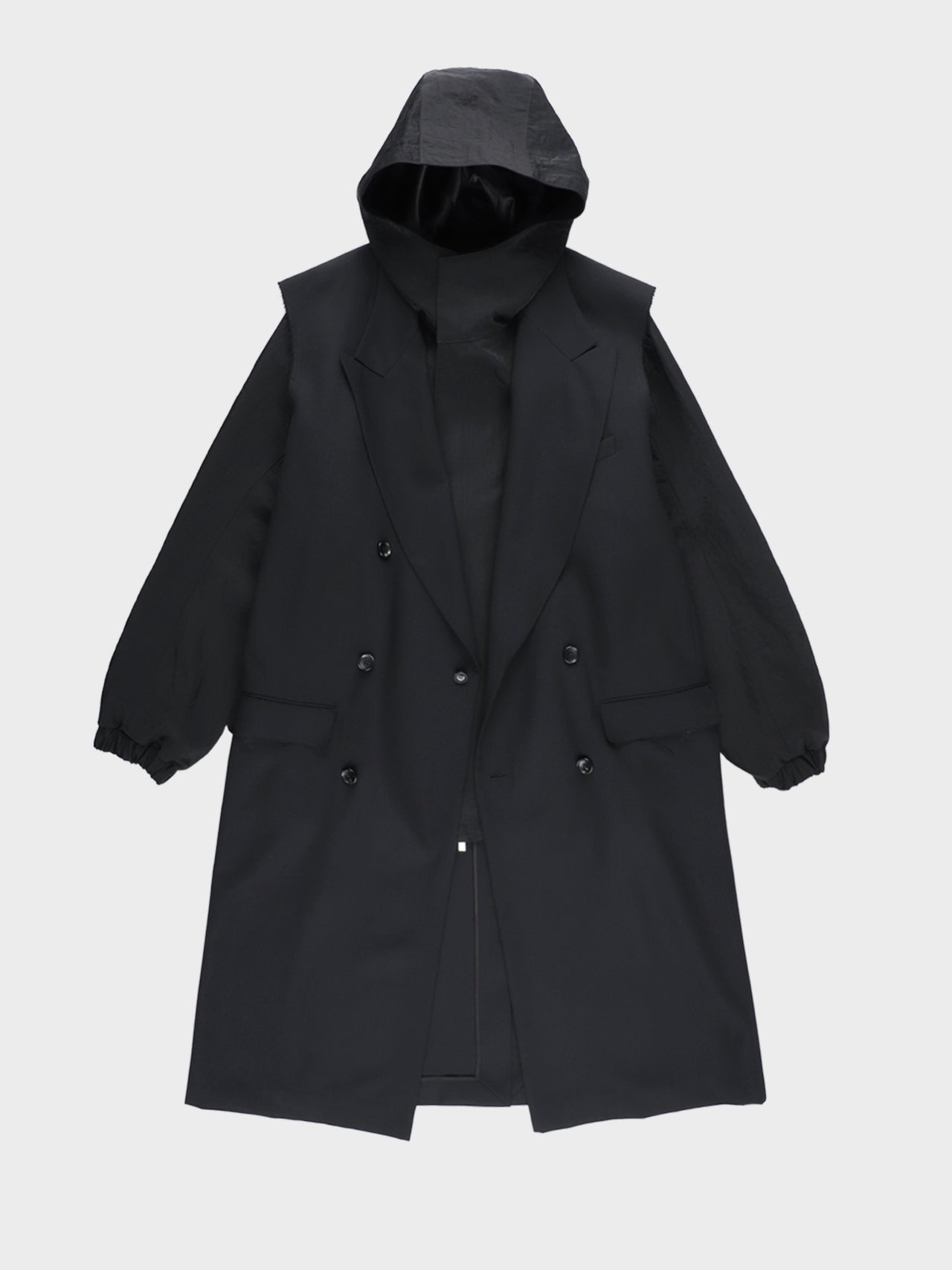 【7月18日(土)12:00販売開始】Sulvam / GABARDINE LAYERED COAT (BLACK)