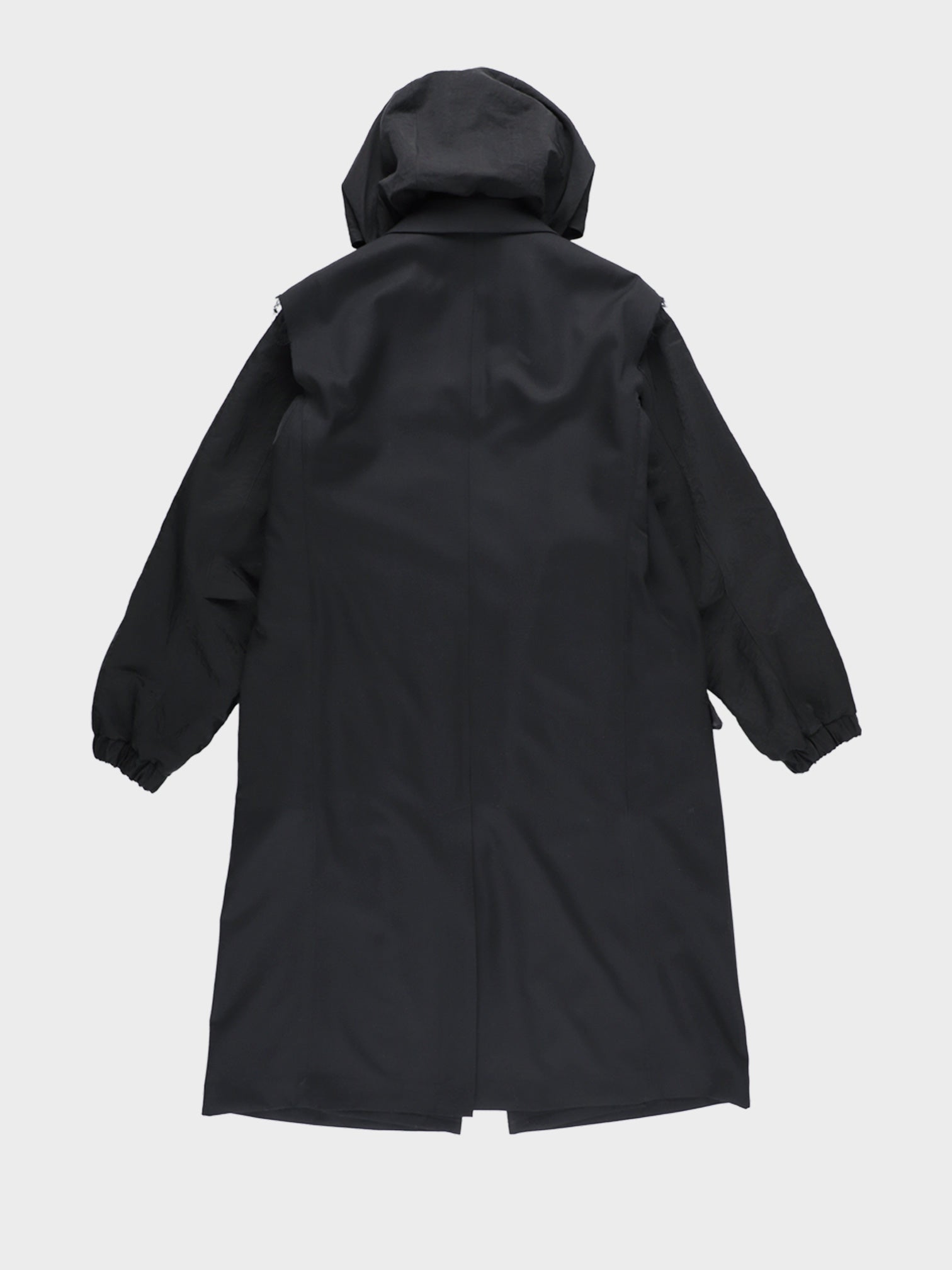 Sulvam / GABARDINE LAYERED COAT (BLACK)