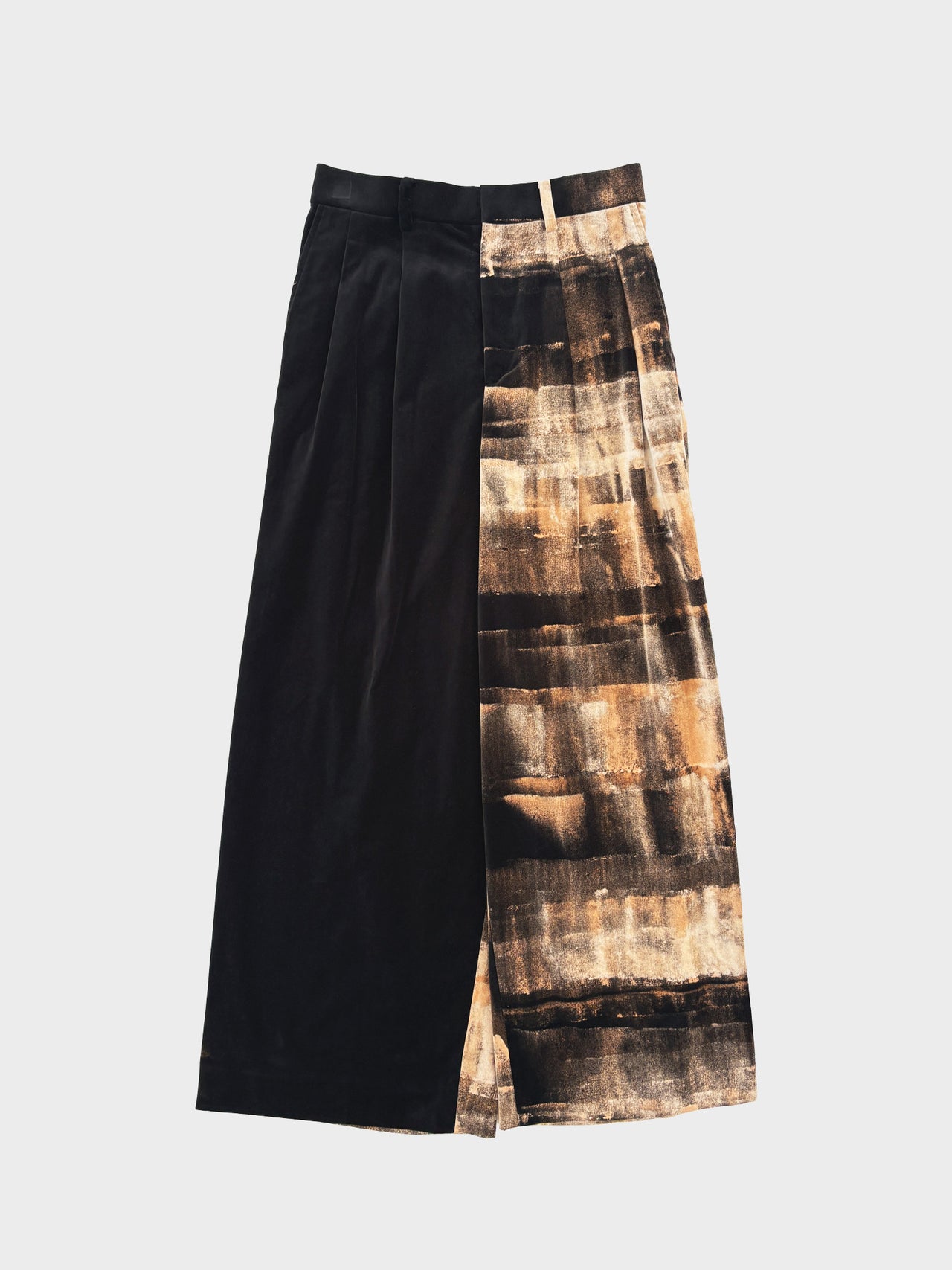 【8月22日(土)12:00発売】TAAKK / HAND-BLEACHED VELVET PANTS (BLACK)