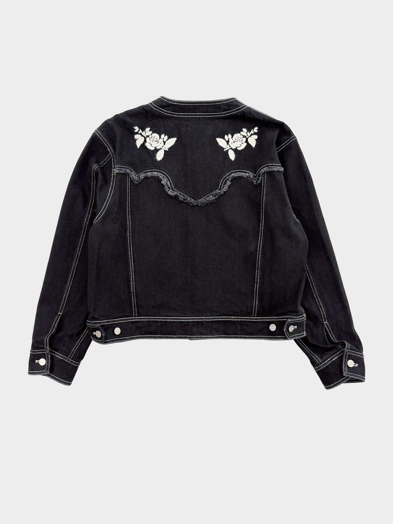 VIVIANO / HAND EMBROIDERED DENIM JACKET (BLACK)