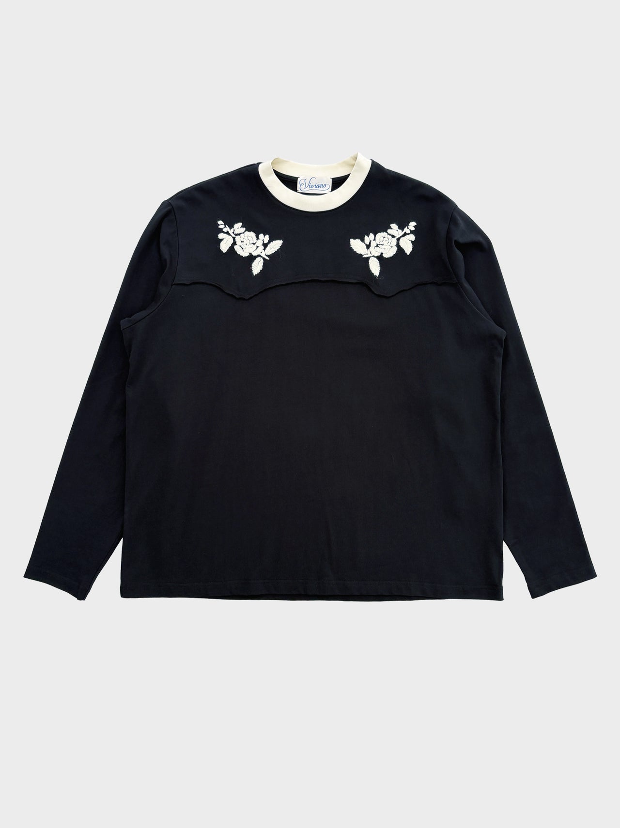 【3月20日(金)12:00販売開始】VIVIANO / HAND EMBROIDERED WESTERN T-SHIRT (BLACK)