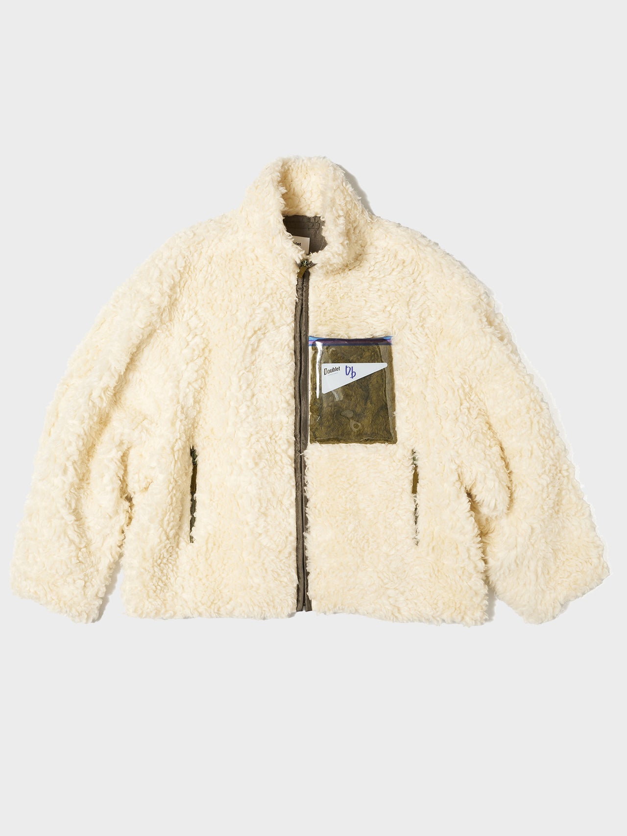 doublet / HEMP FAUX FUR ZIP-UP JACKET (IVORY) #59