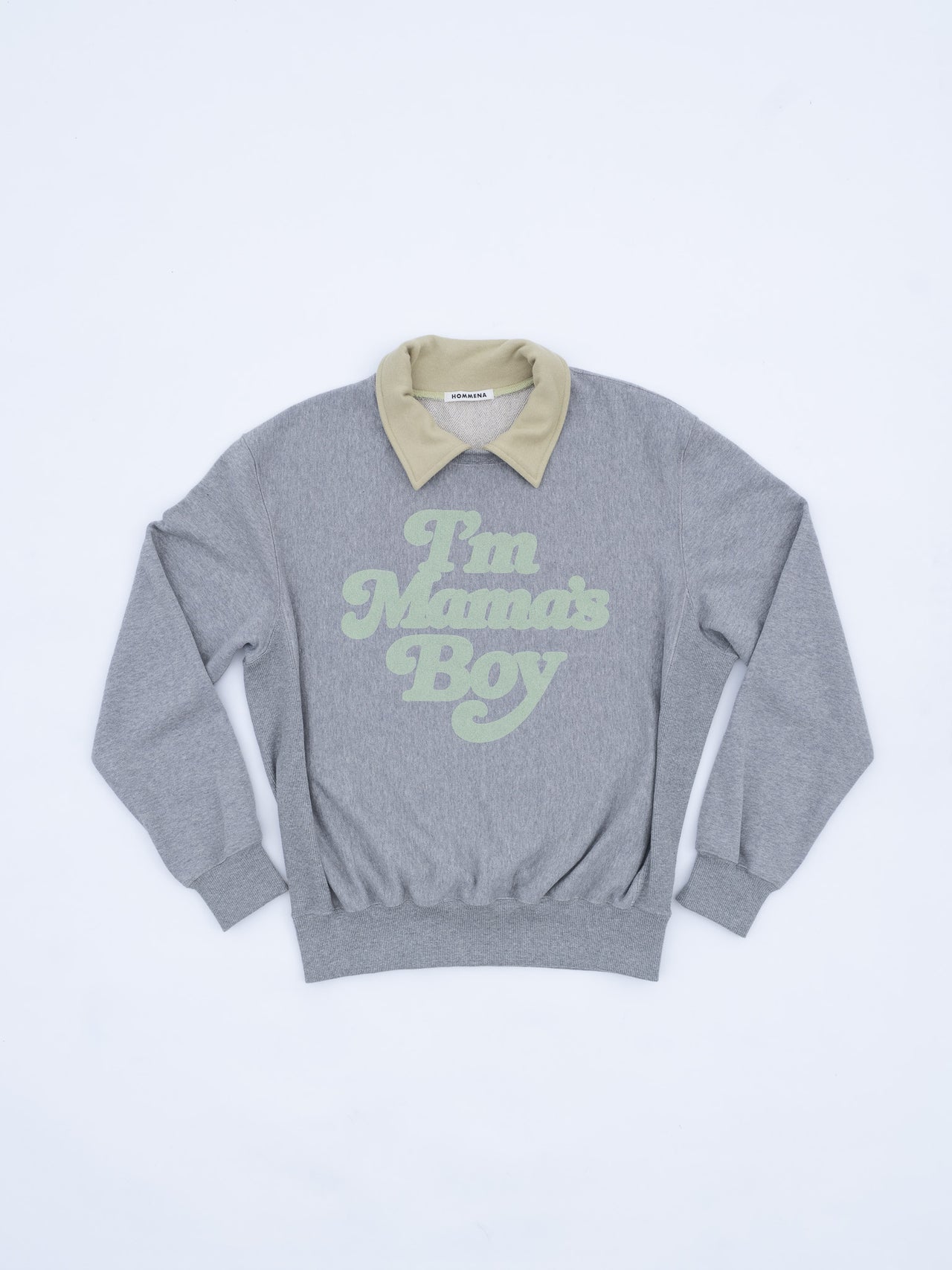 【8/8(土)12:00発売】HOMMENA / MAMA'S BOY LOGO SWEAT PULLOVER (GRAY)