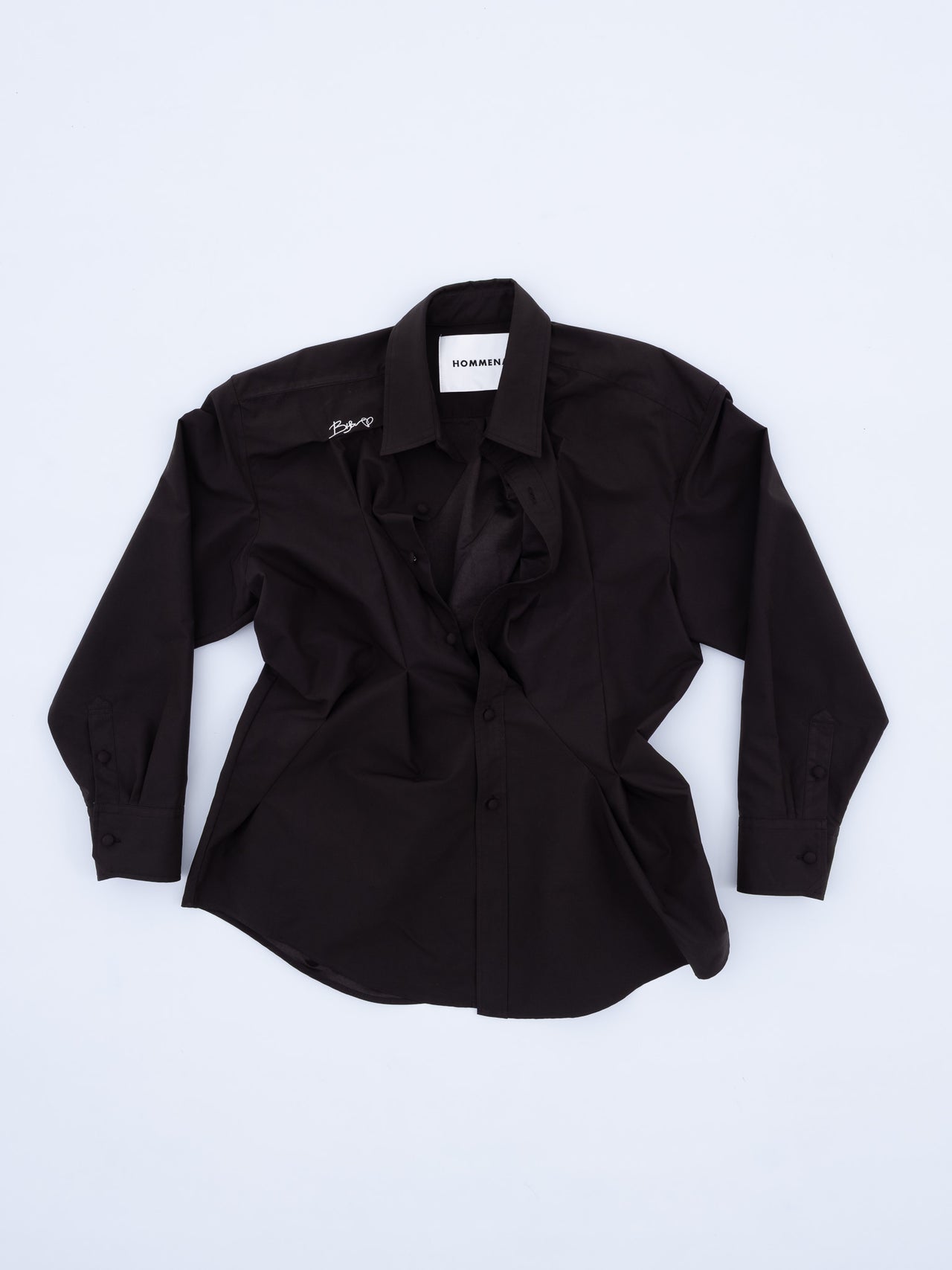 【8/8(土)12:00発売】HOMMENA / CRUMPED SHIRT (CHARCOAL)