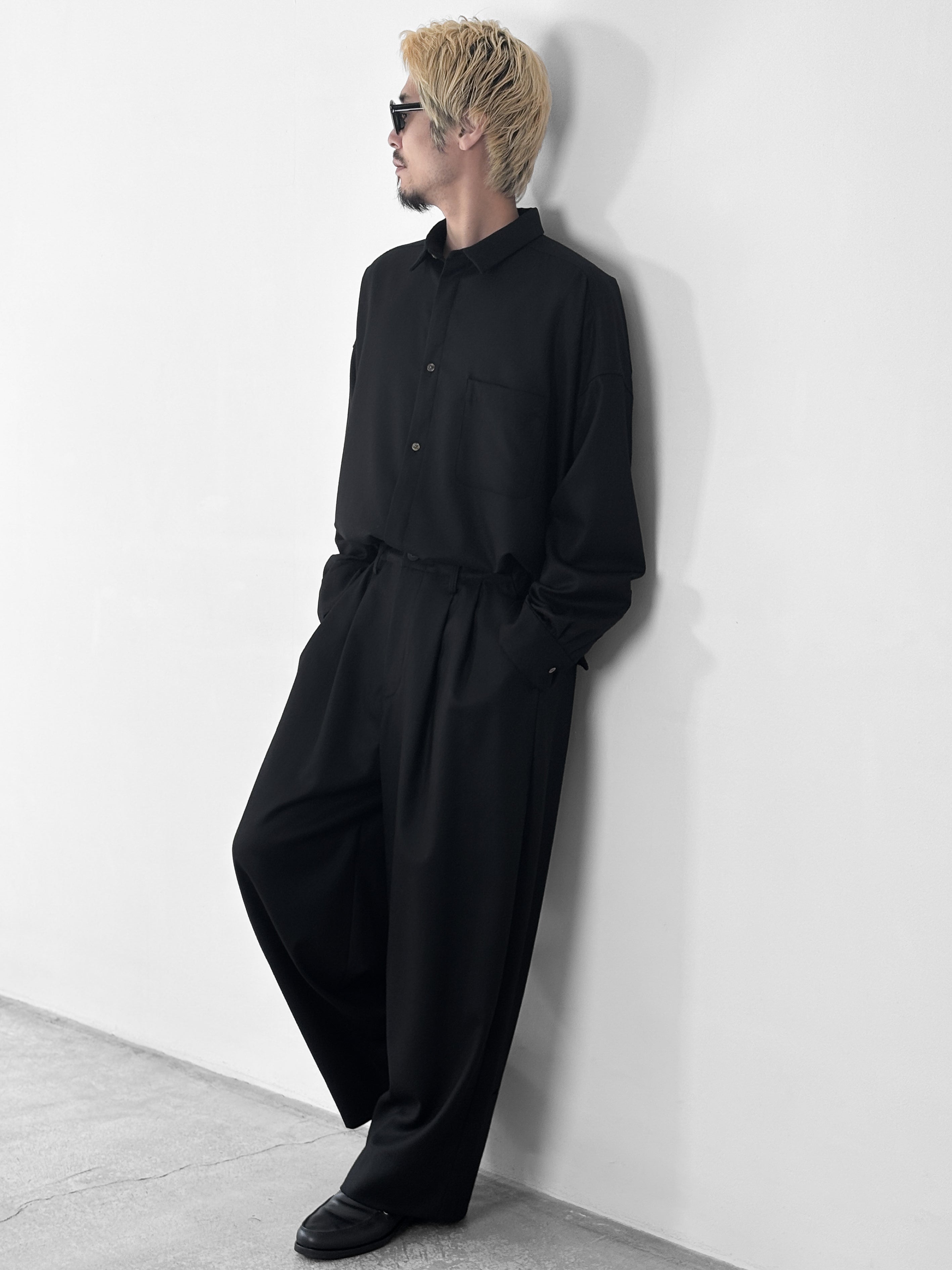 【Lotusinhand】Two-Tone Normal 新品2個セット Dulcamara / よそいきシンプル2タックワイドPT (BLACK)