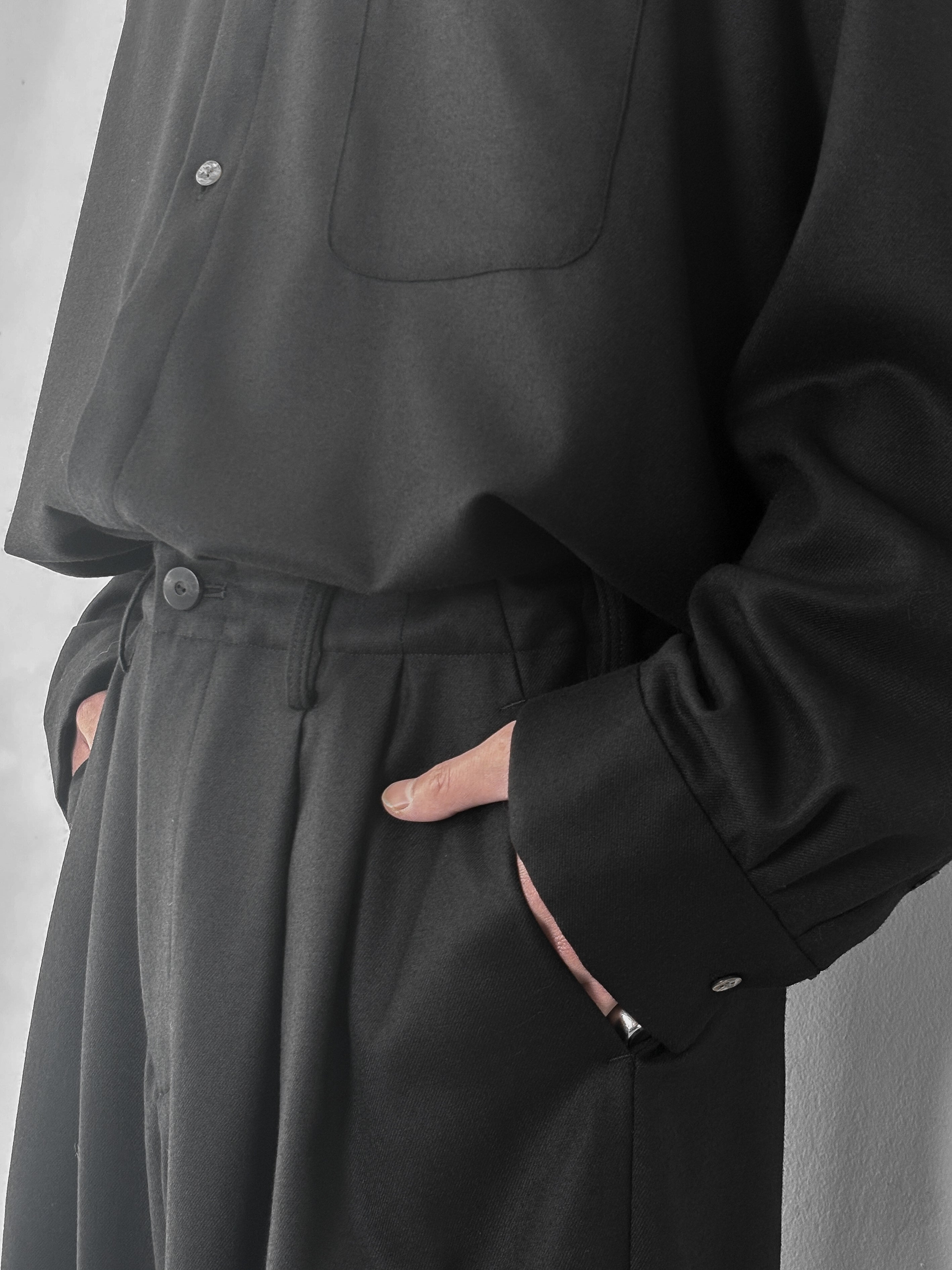 Dulcamara セットアップ サイズ1 ジーロンラムBL タックワイドPT Dulcamara / よそいきシンプル2タックワイドPT (BLACK)