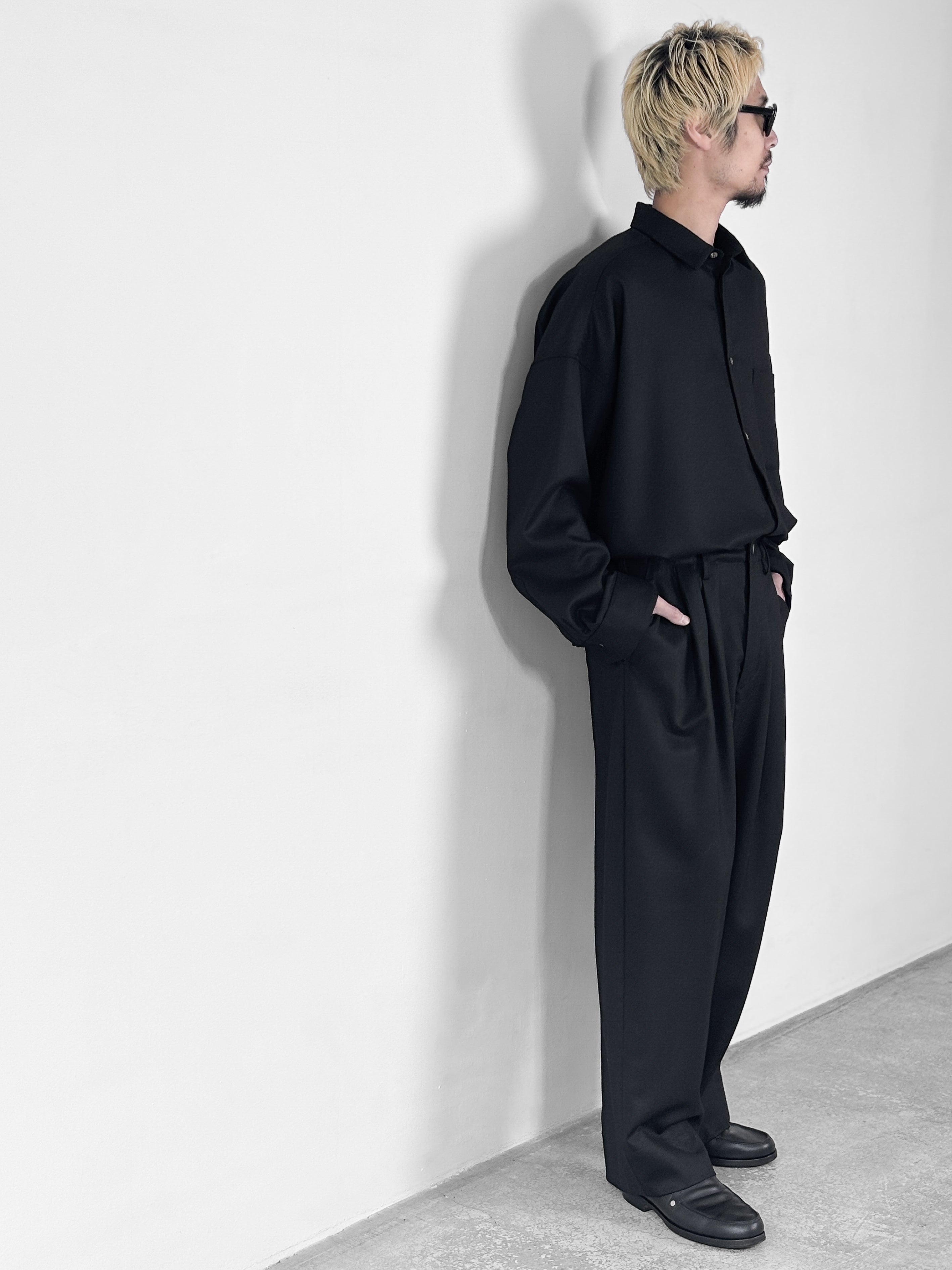 Dulcamara / よそいきシンプル2タックワイドPT (BLACK)