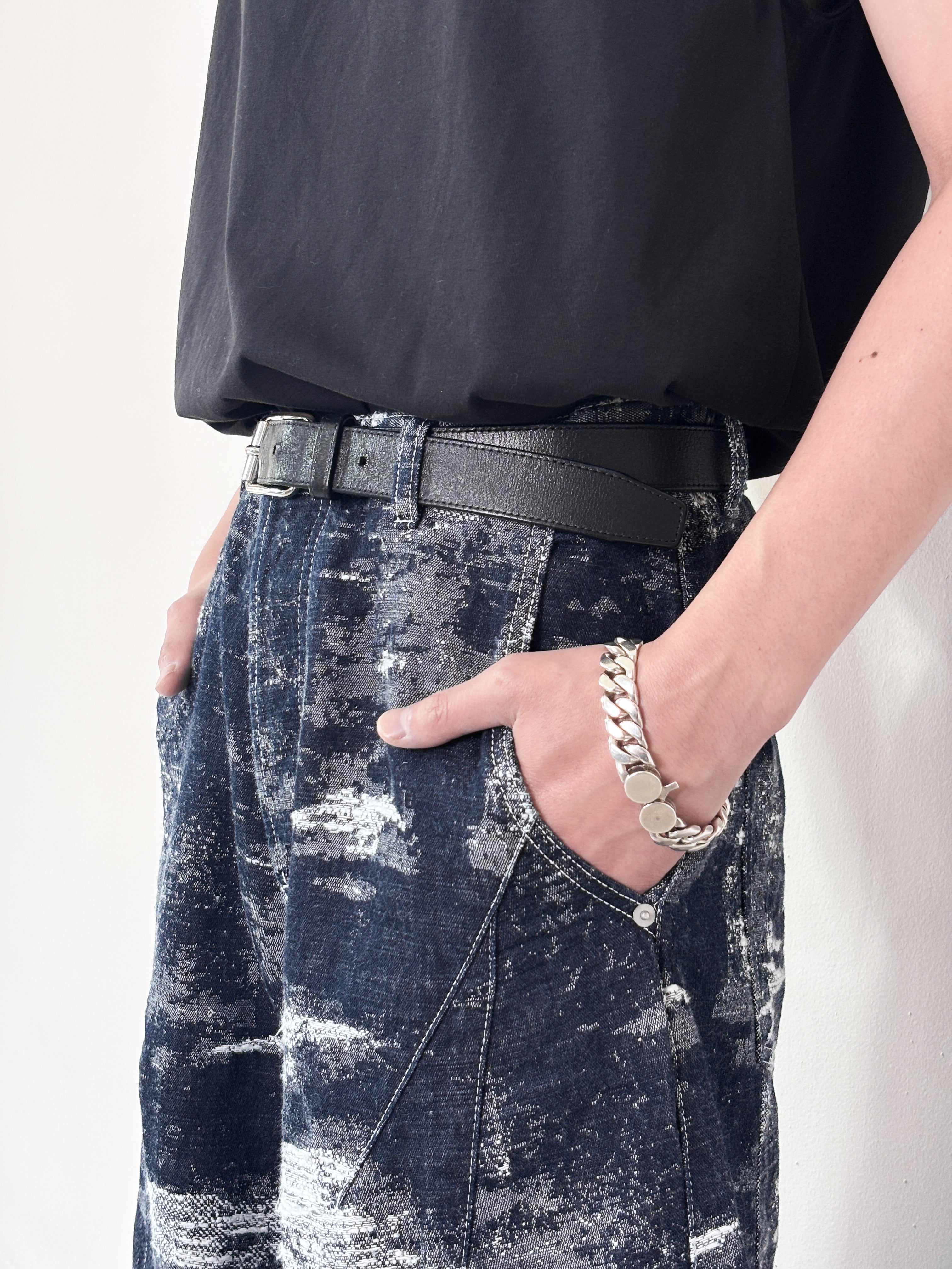 TAAKK / DENIM CURVED PANTS (ONE WASH)