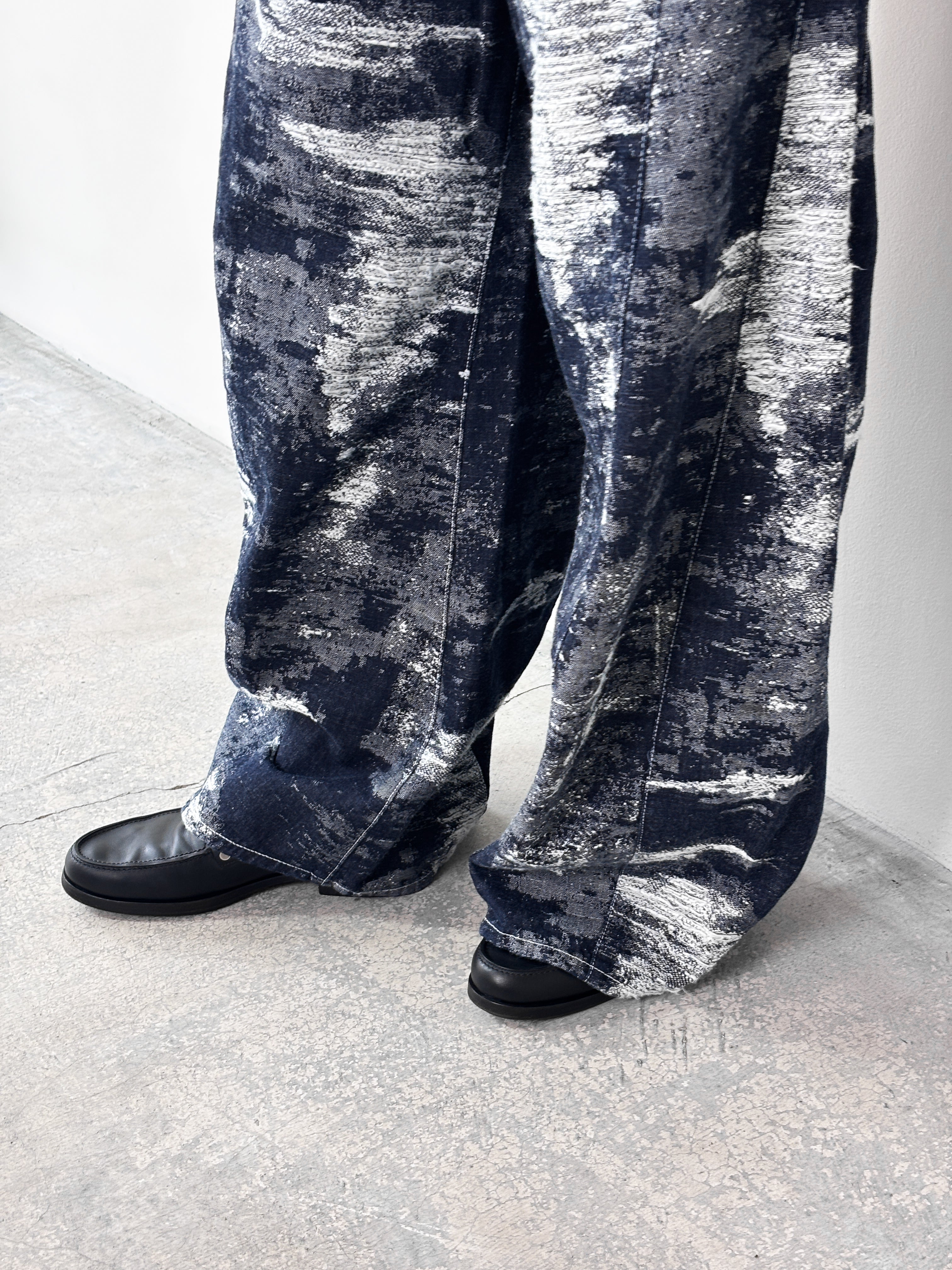 新品 TAAKK DENIM CURVED PANTS indigo 1 TAAKK / DENIM CURVED PANTS (ONE WASH)