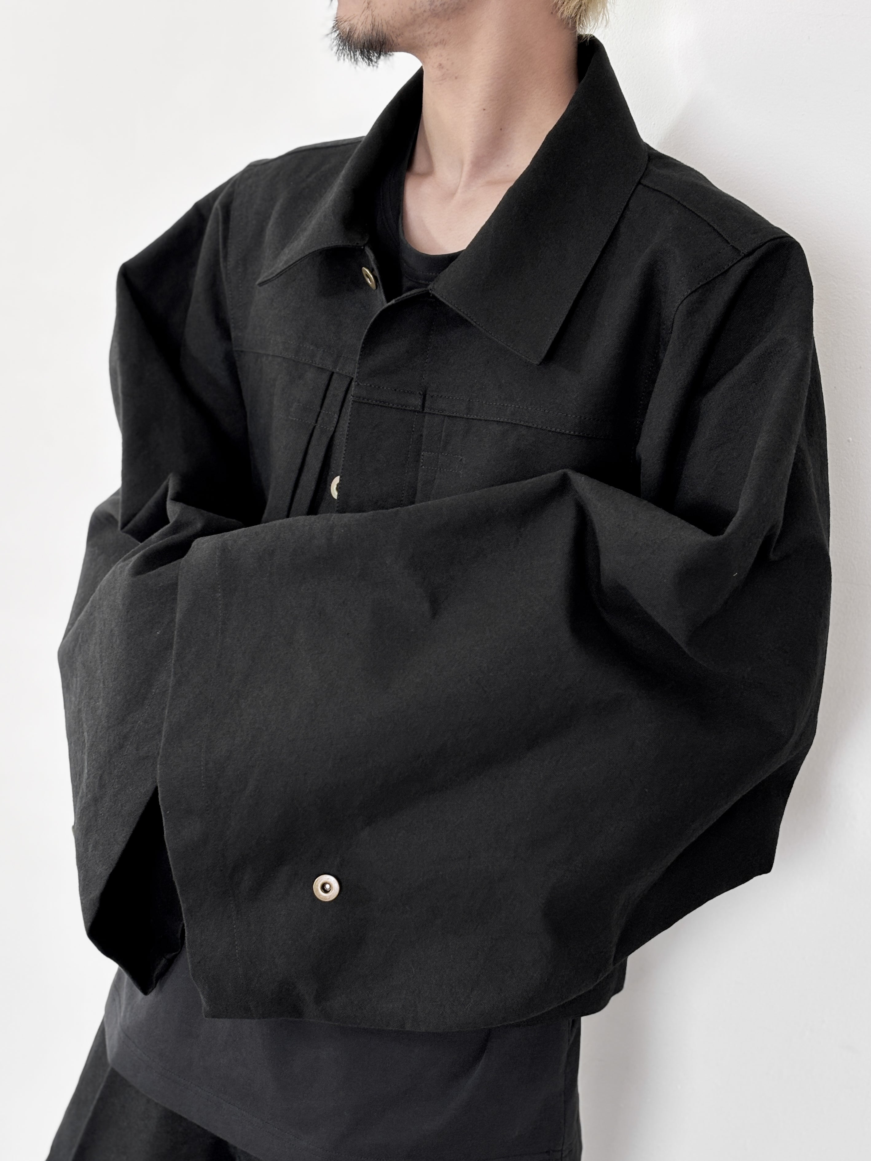 RAINMAKER / N-SLEEVE TRUCKER JACKET (BLACK)