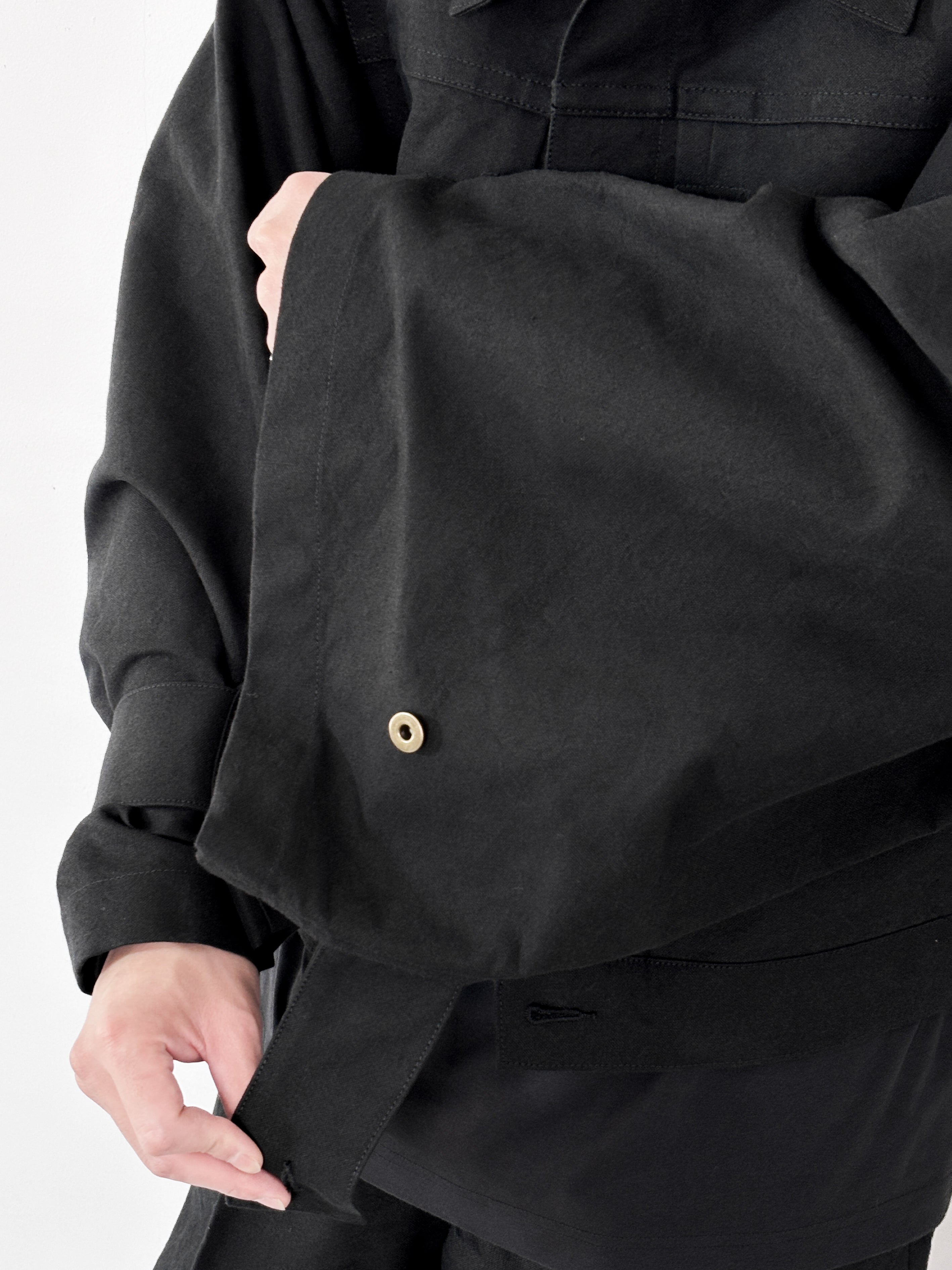 RAINMAKER / N-SLEEVE TRUCKER JACKET (BLACK)
