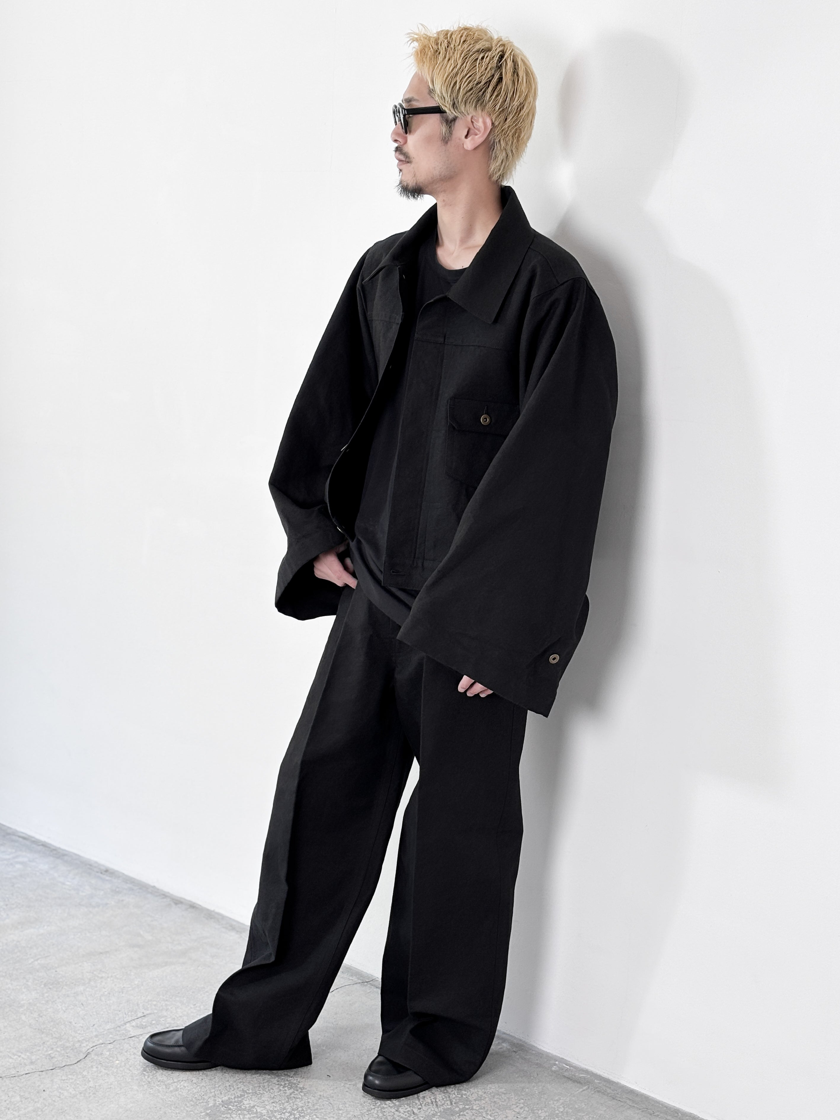 RAINMAKER / N-SLEEVE TRUCKER JACKET (BLACK)