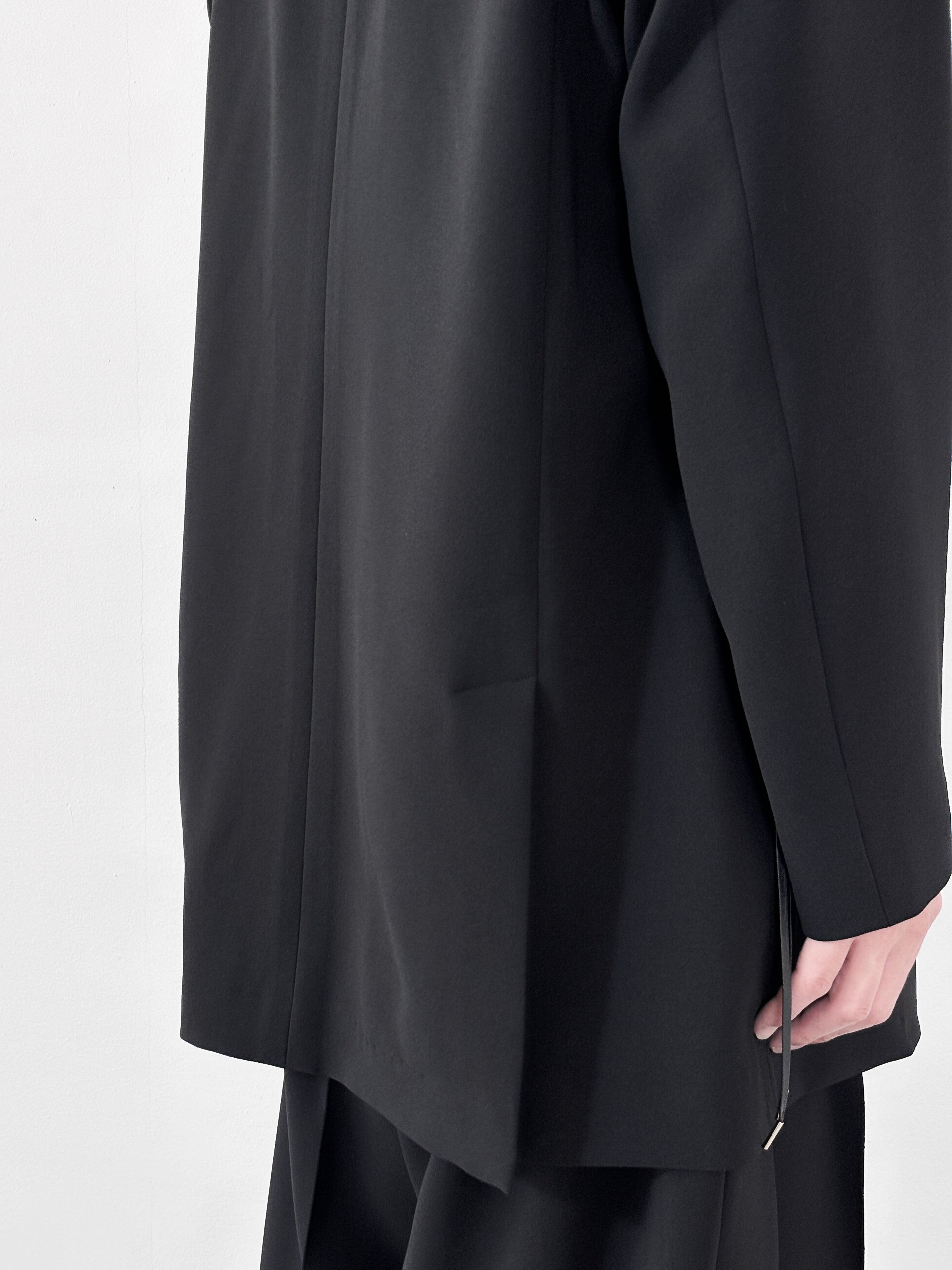 RAINMAKER / DOUBLE BREASTED LONG JACKET (BLACK)