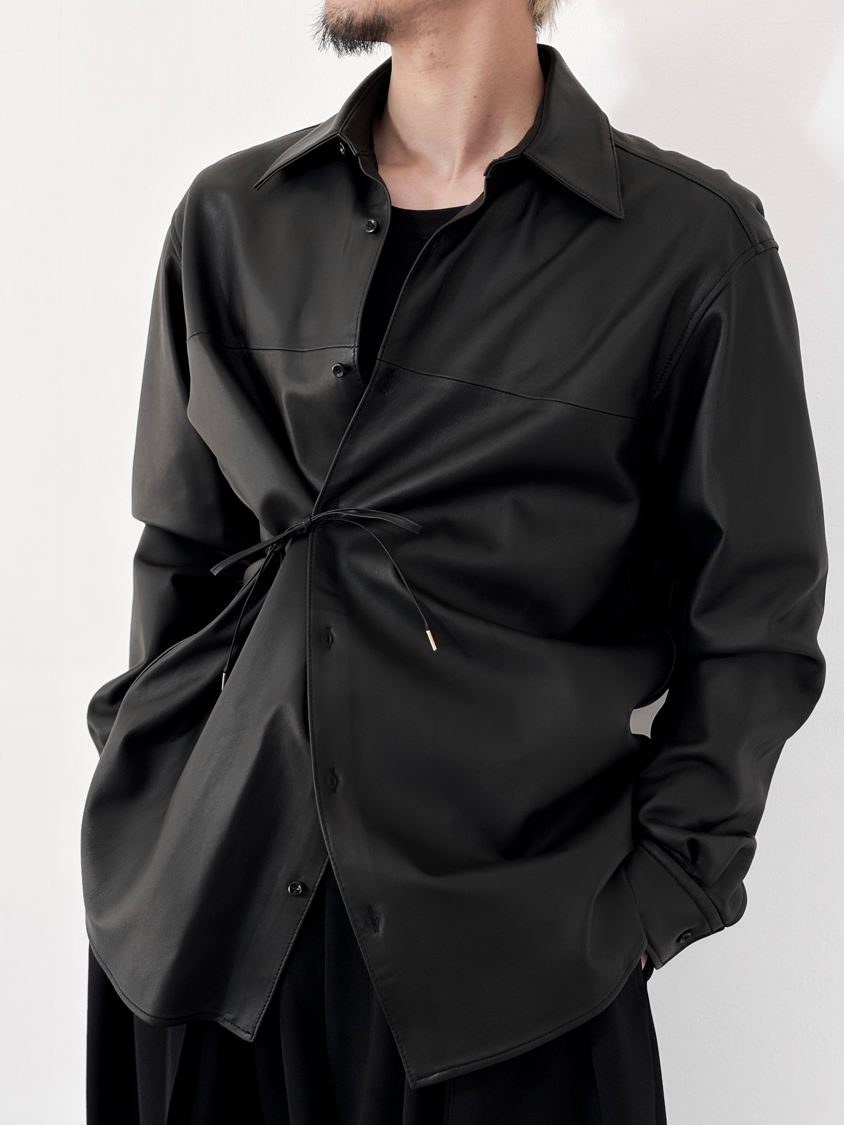 8月28日(金)12:00発売】RAINMAKER / LEATHER DOUGI SHIRT (BLACK)