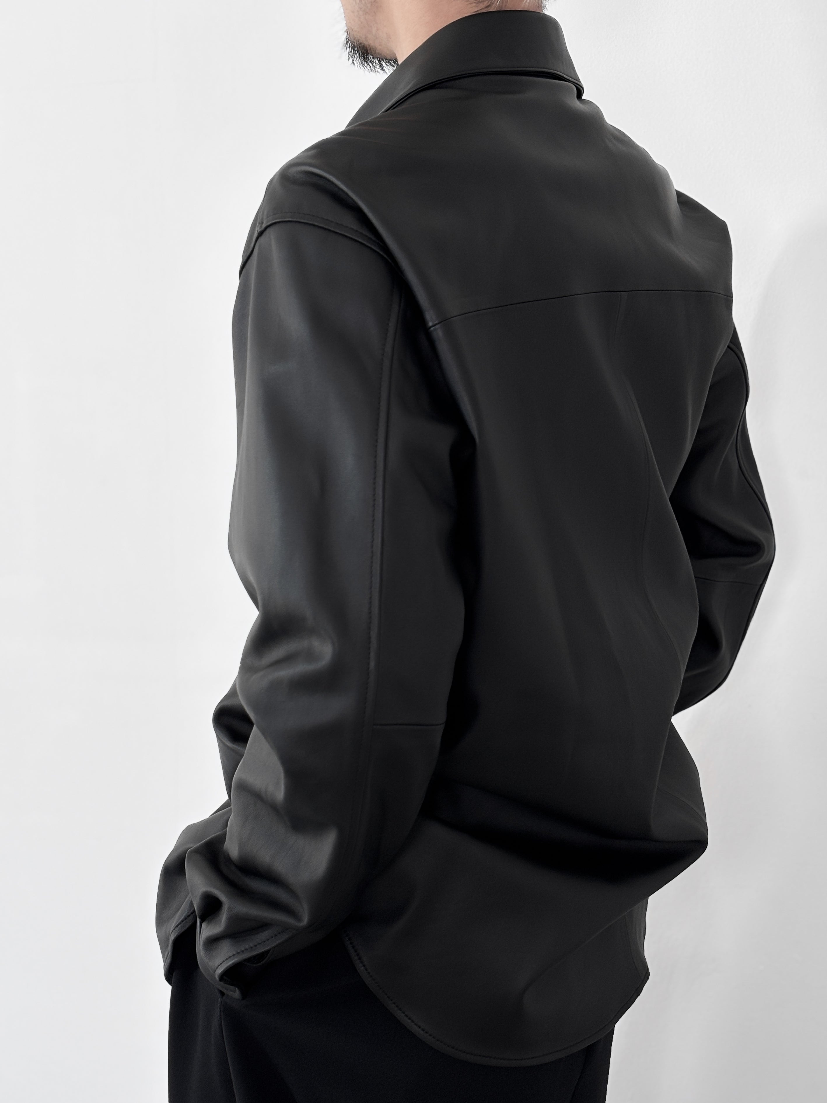 8月28日(金)12:00発売】RAINMAKER / LEATHER DOUGI SHIRT (BLACK)