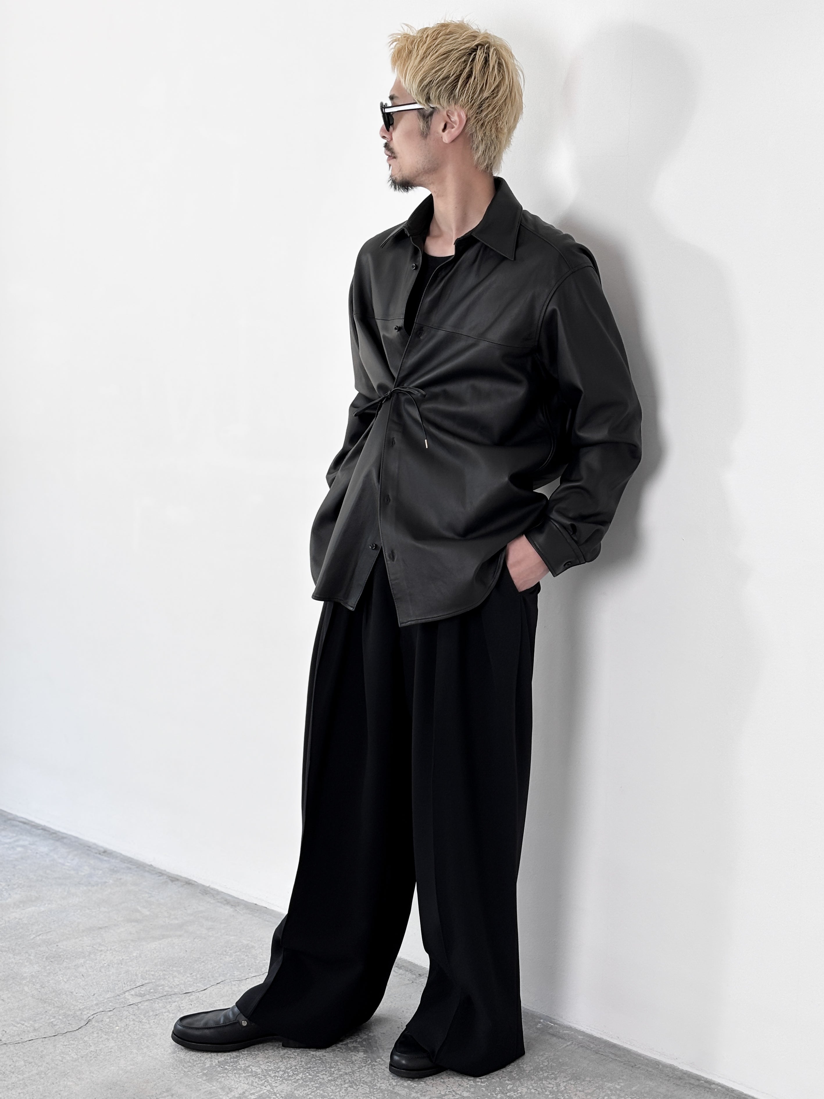 ジャケット・アウター LEATHER DOUGI SHIRT / BLACK RAINMAKER / LEATHER DOUGI SHIRT (BLACK)