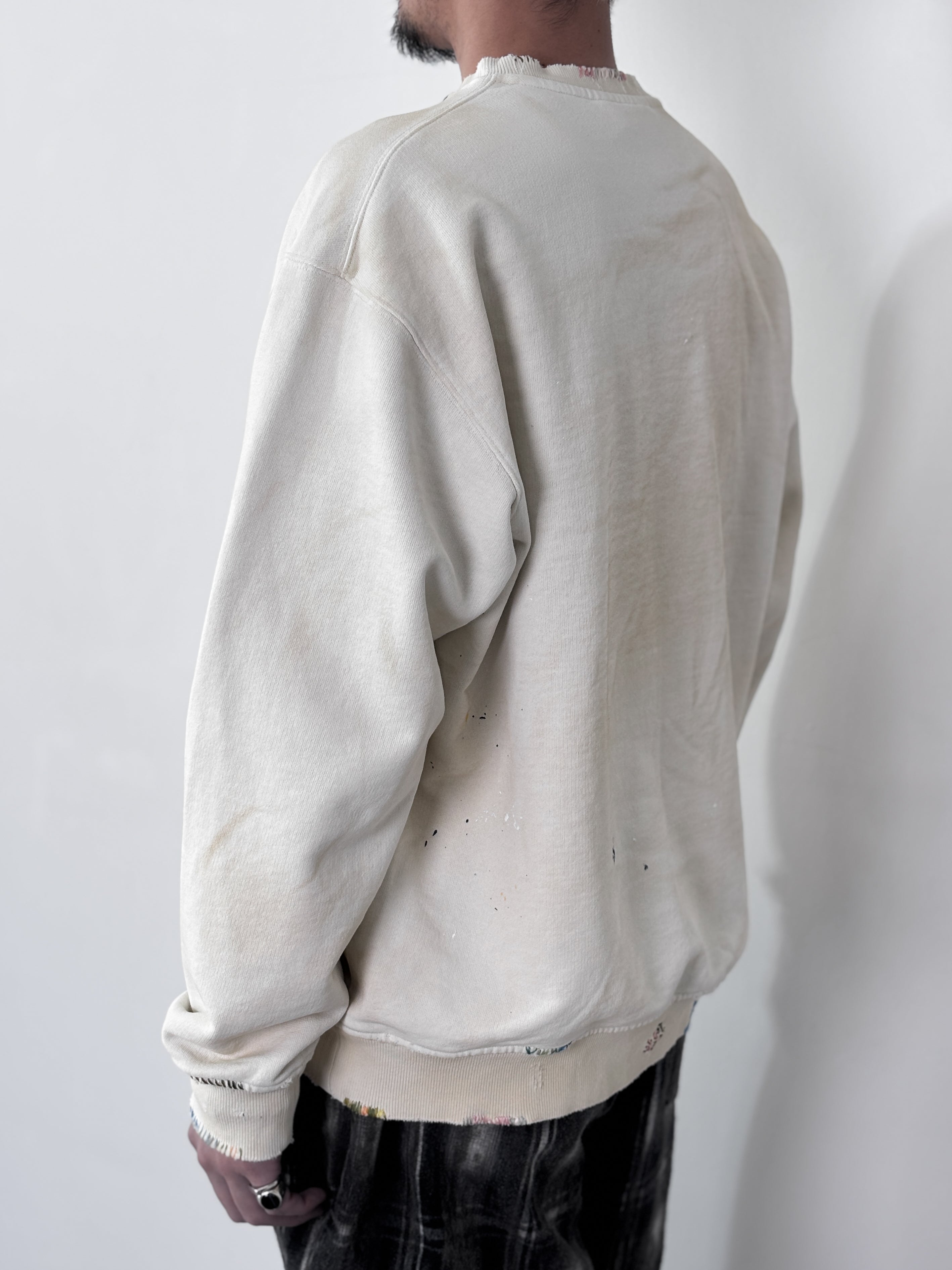 DIGAWEL / DISTRESSED SWEATSHIRT (CREAM)