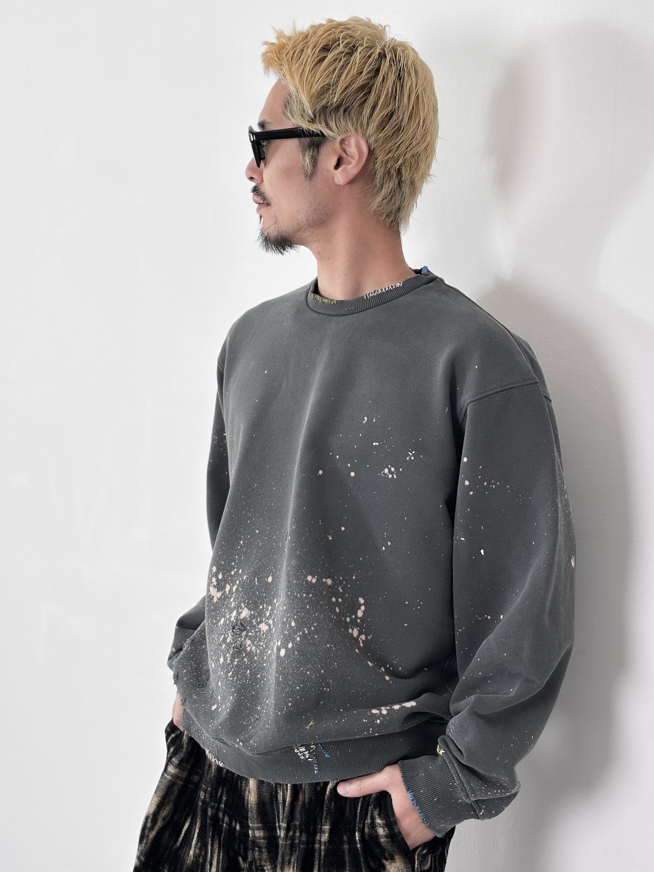 【8/28(金)12:00発売】DIGAWEL / DISTRESSED SWEATSHIRT (C.GRAY)