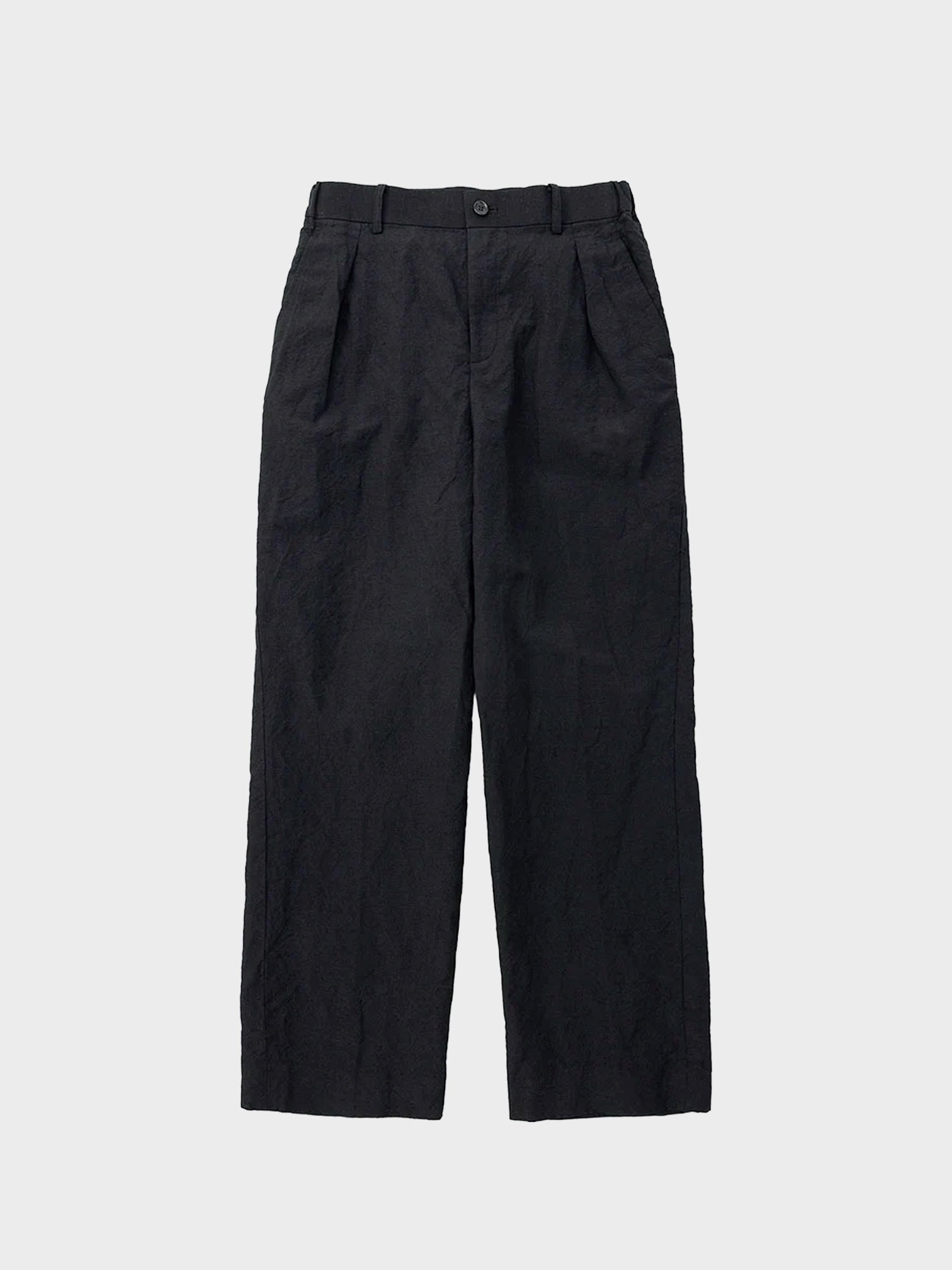 DIGAWEL / IN TUCK PANTS(GARMENT WASH) (BLACK)