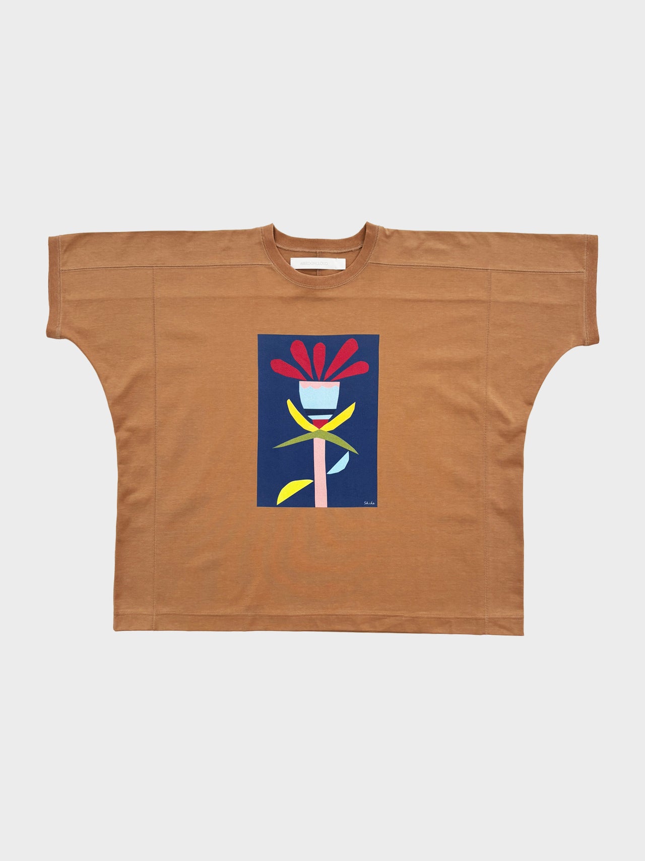 ASEEDONCLOUD / KAFUSHO T-SHIRT(FLOWER) (BROWN)